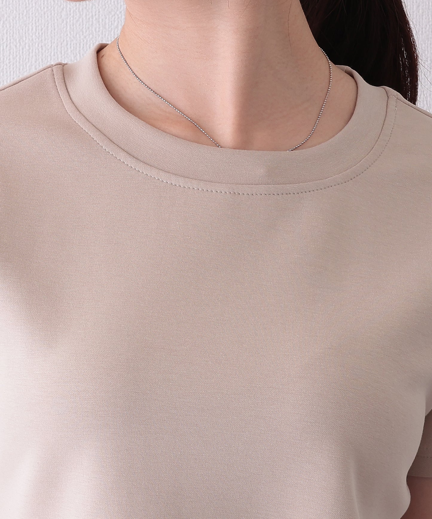 ソリッドカラー クルーネック ペプラム 半袖 Tシャツ