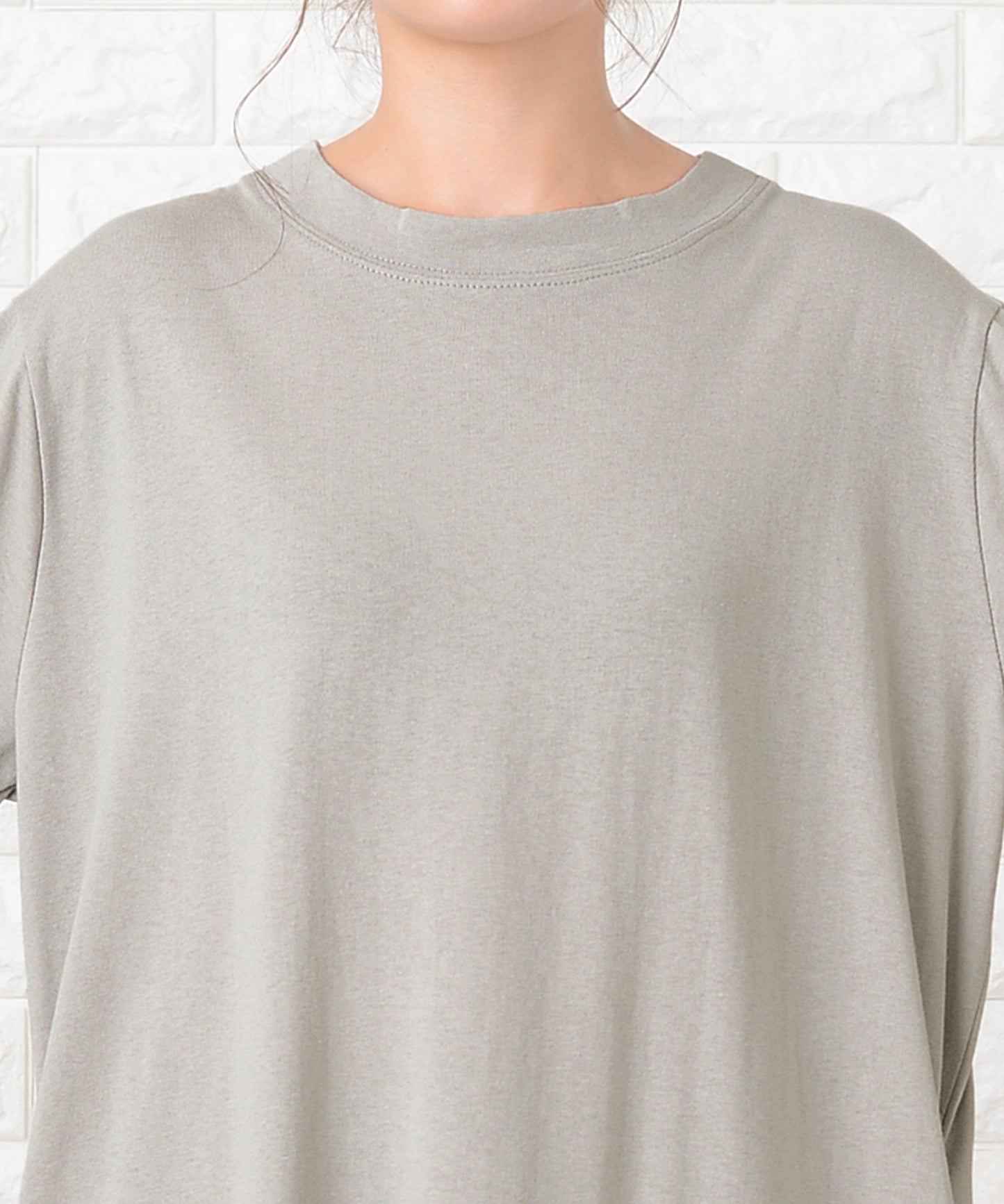 シンプル無地長袖ロングTシャツワンピース