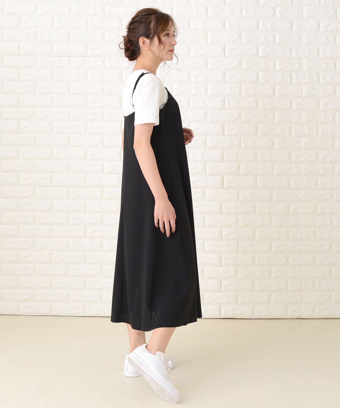 ノースリーブ ゆったりロングキャミワンピース