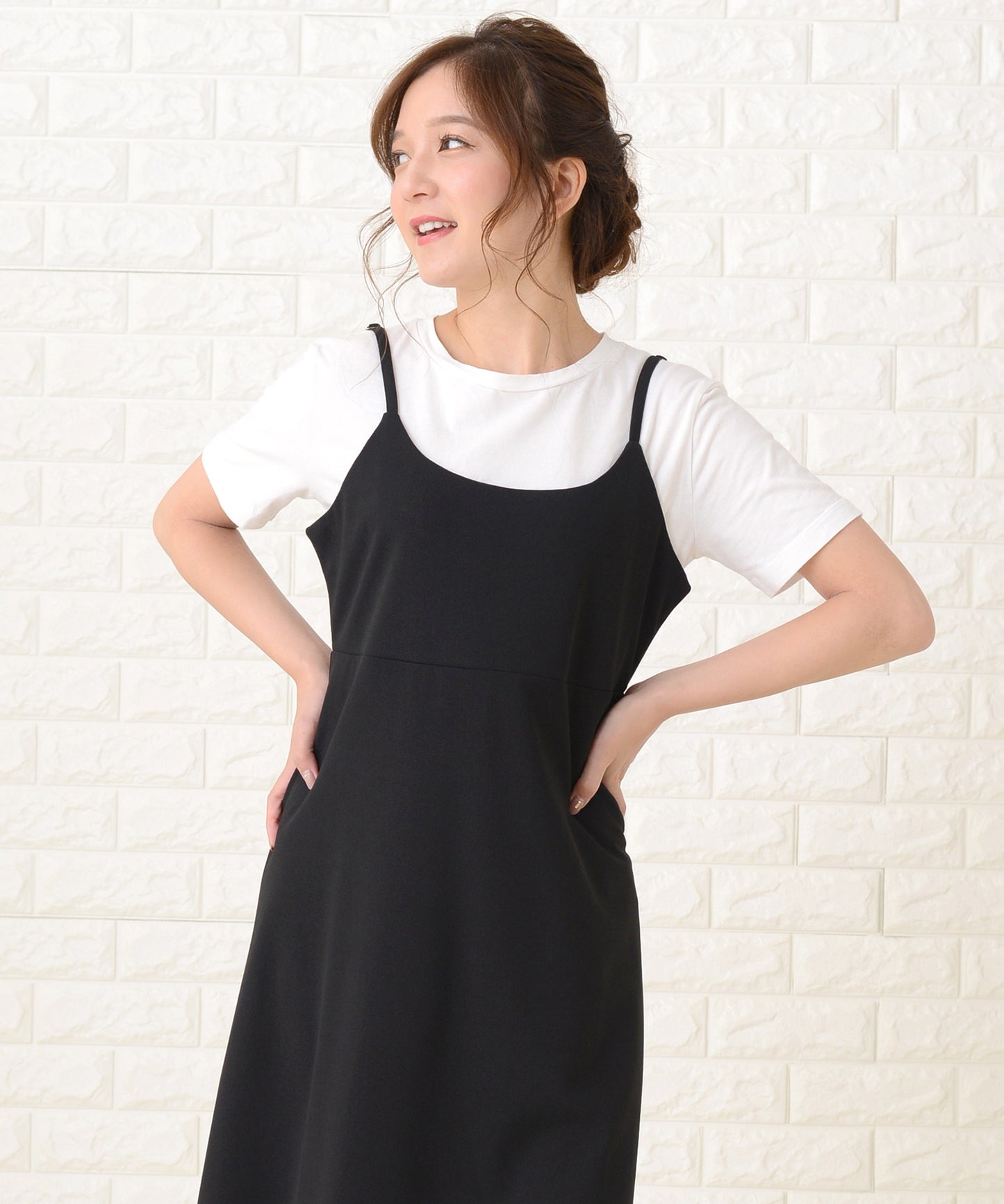 ノースリーブ ゆったりロングキャミワンピース