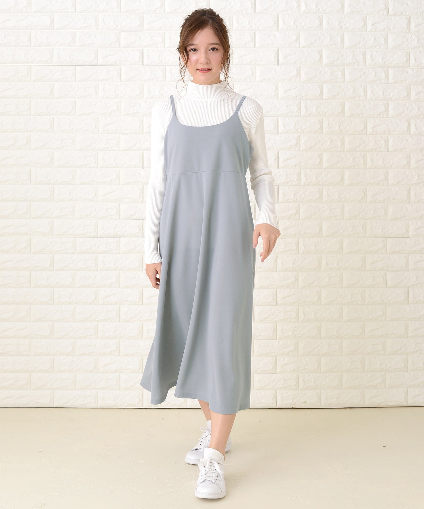 ノースリーブ ゆったりロングキャミワンピース