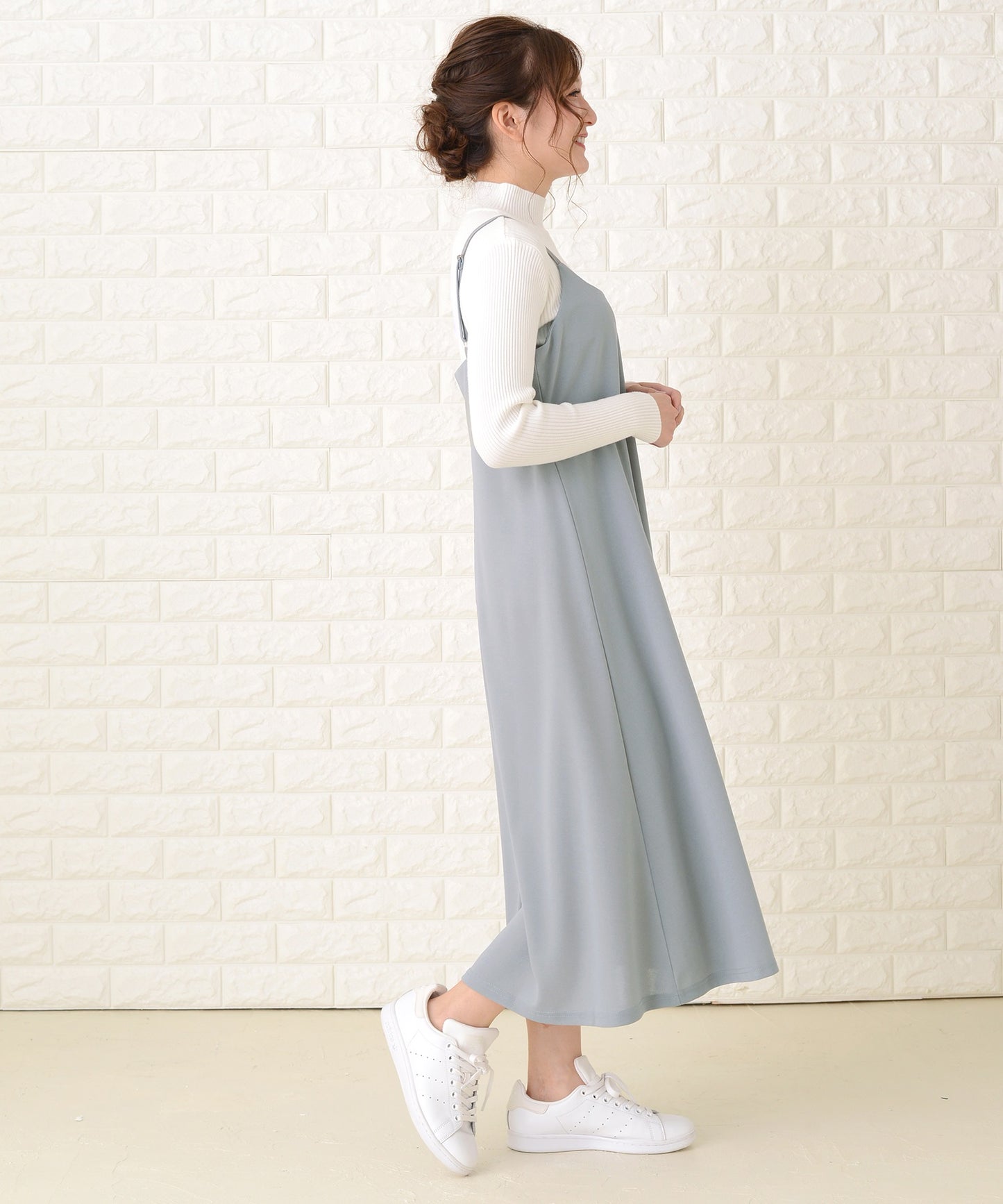ノースリーブ ゆったりロングキャミワンピース