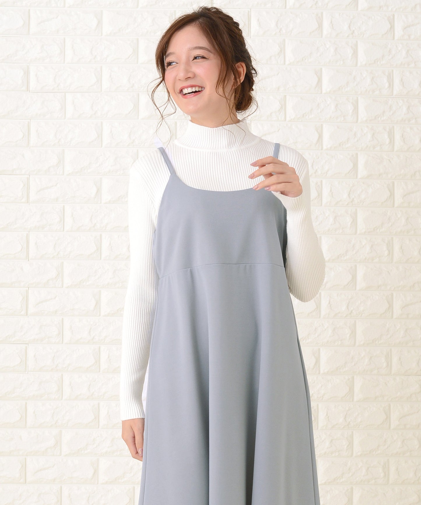 ノースリーブ ゆったりロングキャミワンピース