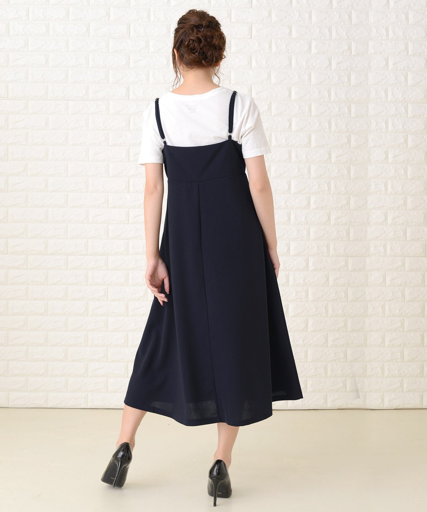 ノースリーブ ゆったりロングキャミワンピース