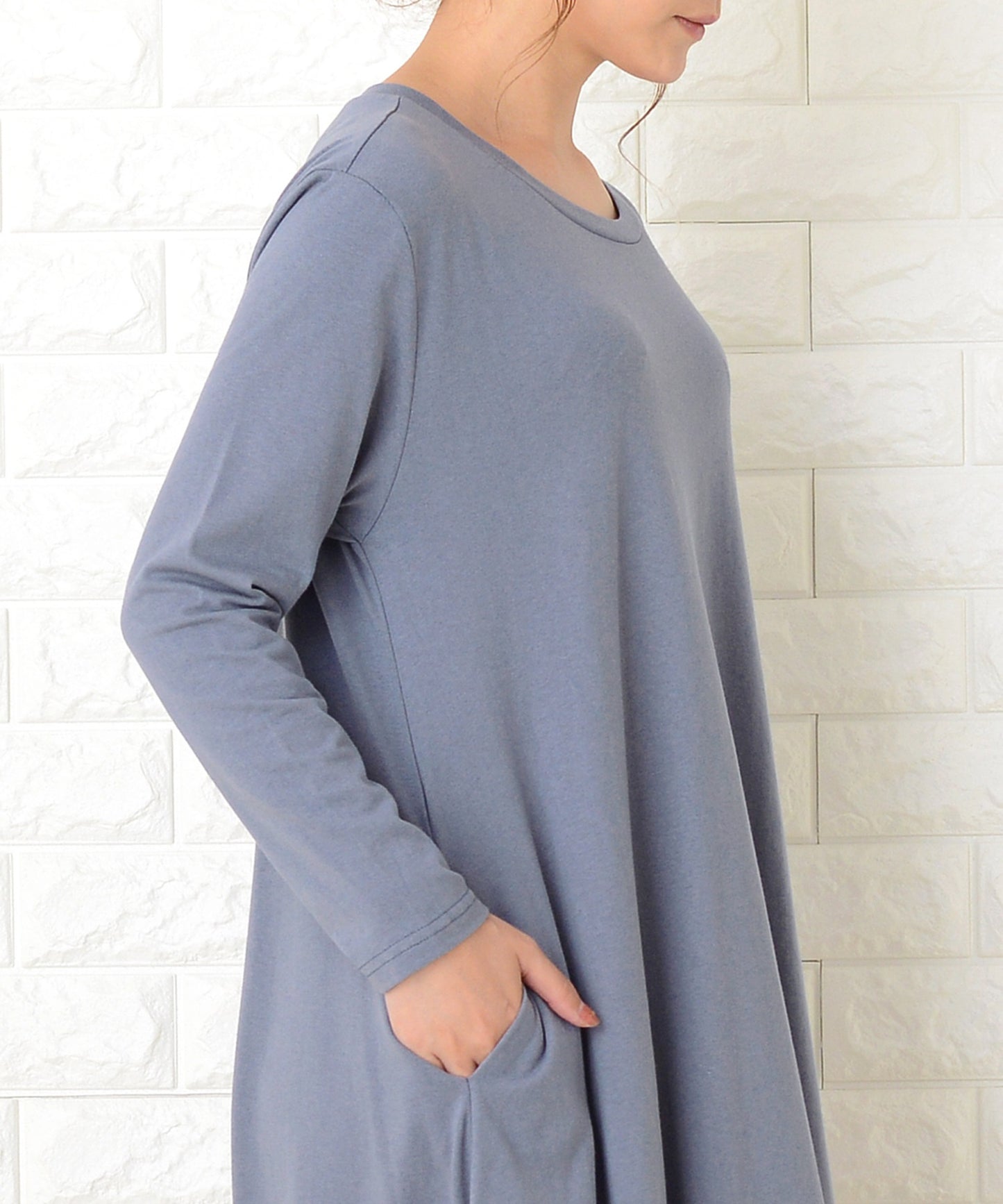 長袖ゆったりTシャツロングワンピース