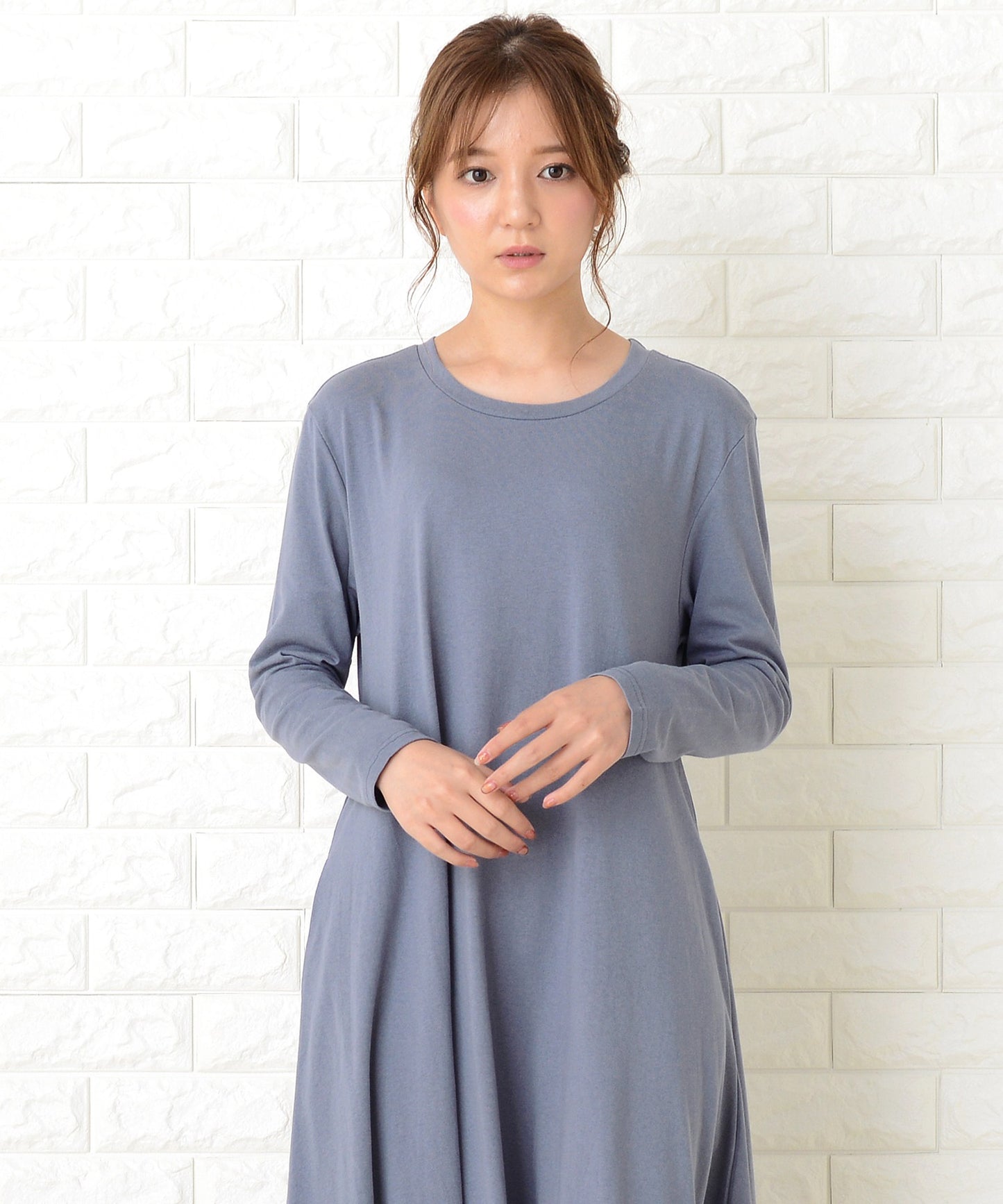 長袖ゆったりTシャツロングワンピース