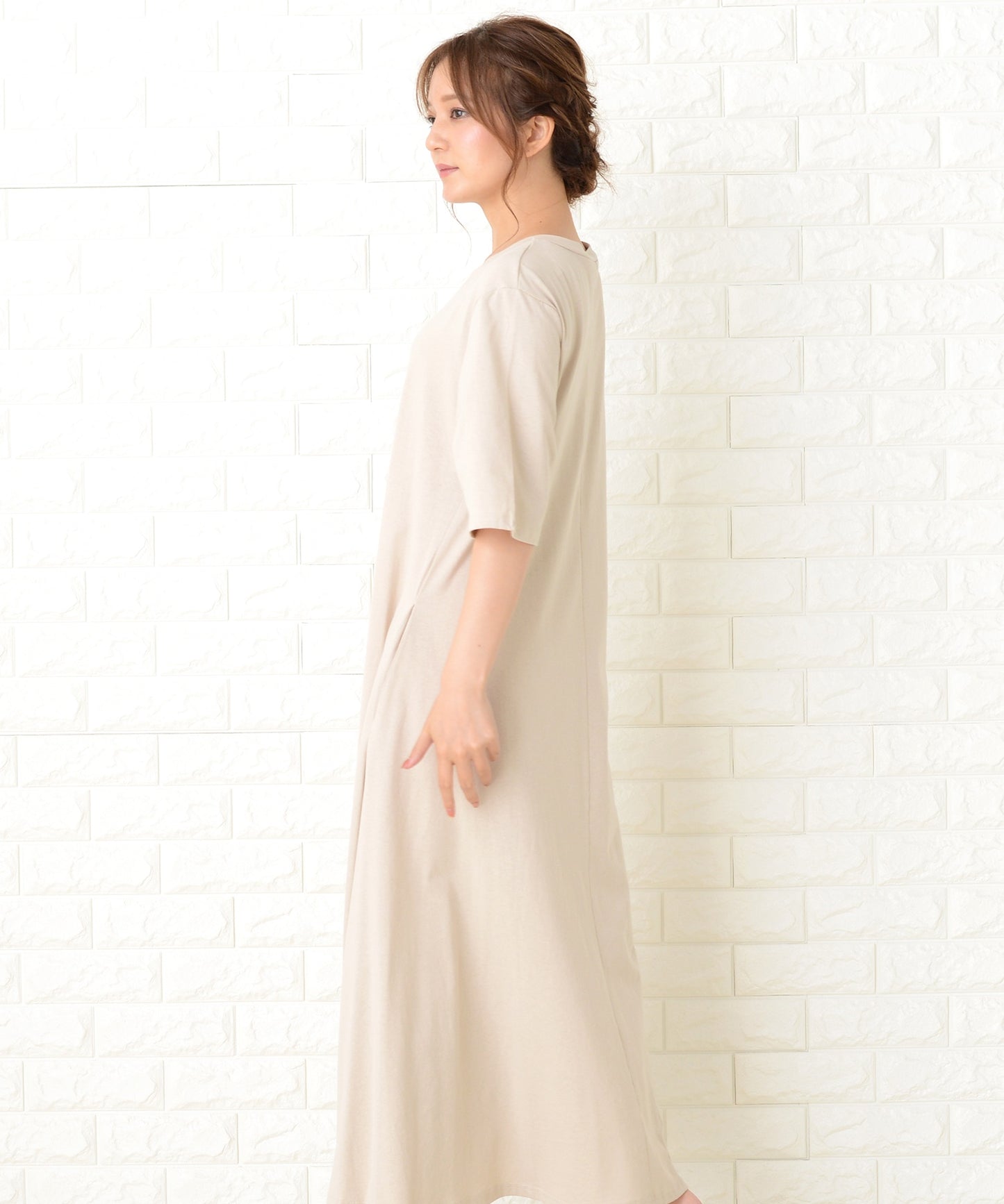 半袖ゆったりTシャツロングワンピース