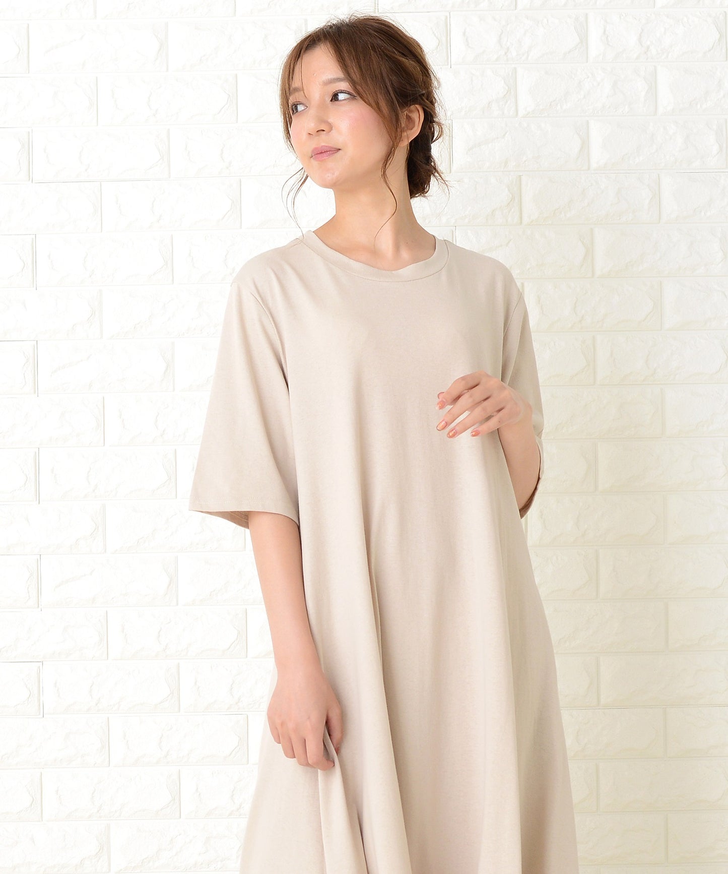 半袖ゆったりTシャツロングワンピース