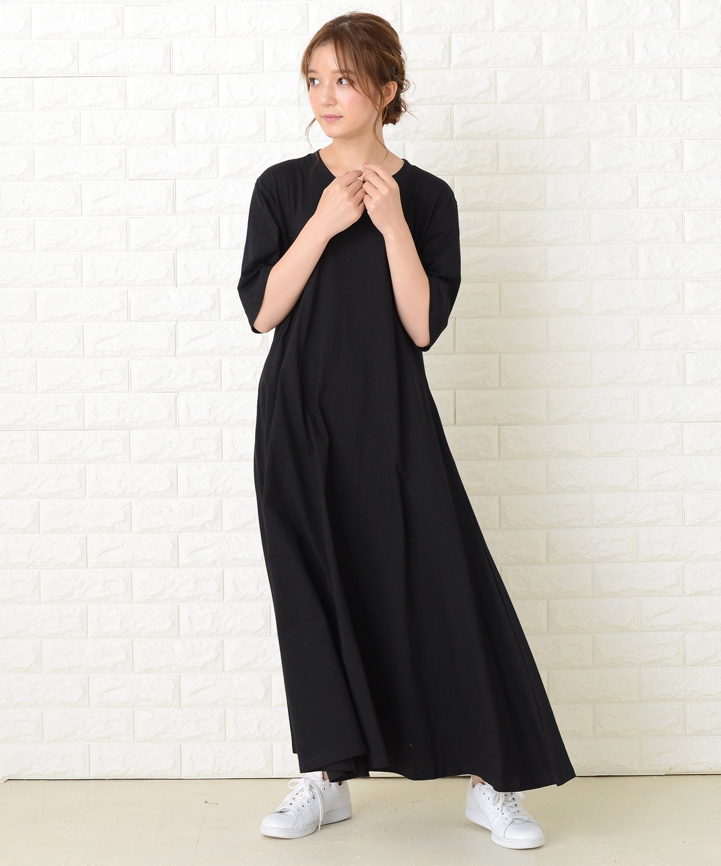 半袖ゆったりTシャツロングワンピース