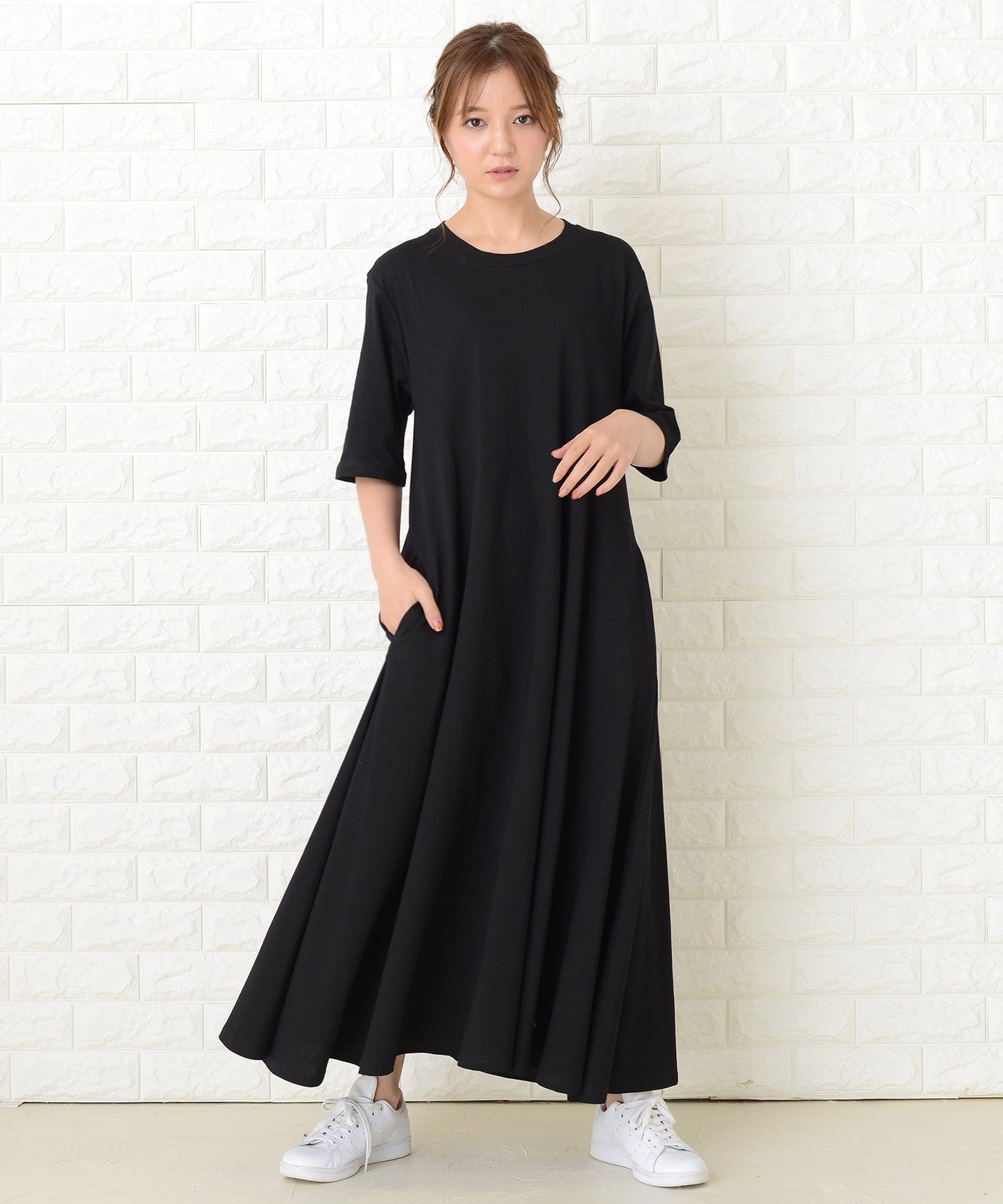 半袖ゆったりTシャツロングワンピース