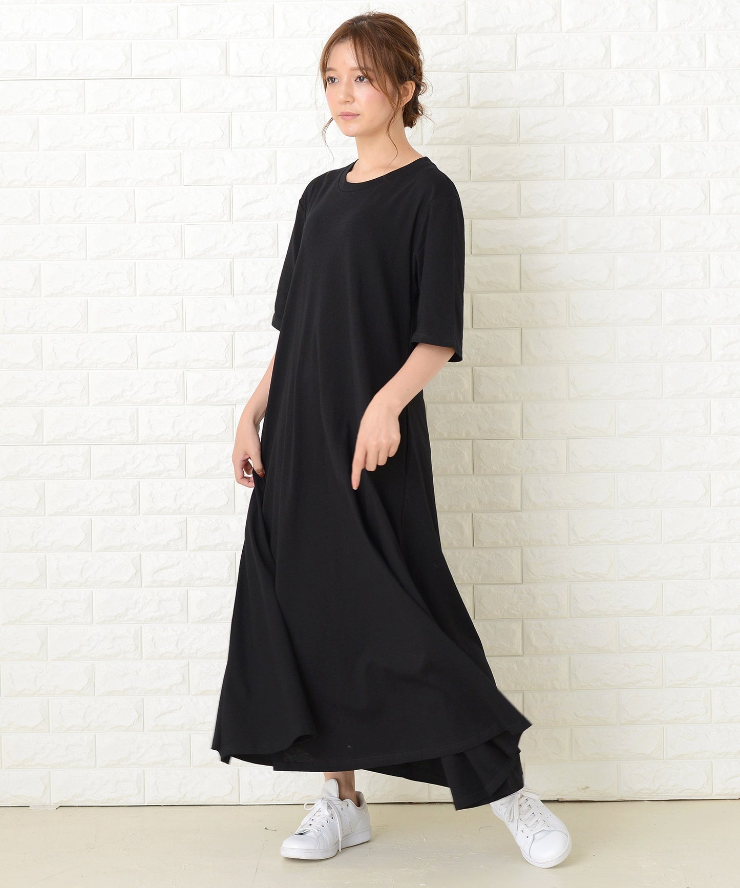 半袖ゆったりTシャツロングワンピース