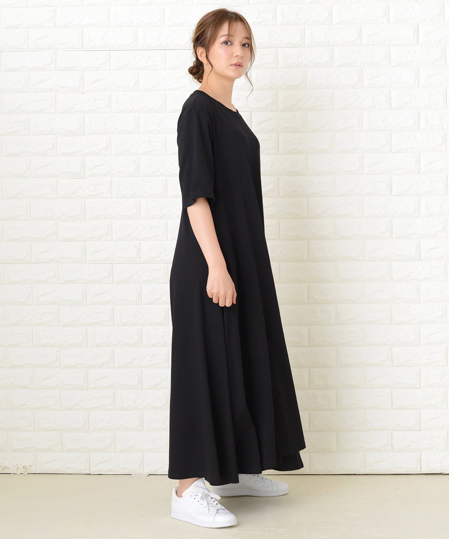 半袖ゆったりTシャツロングワンピース