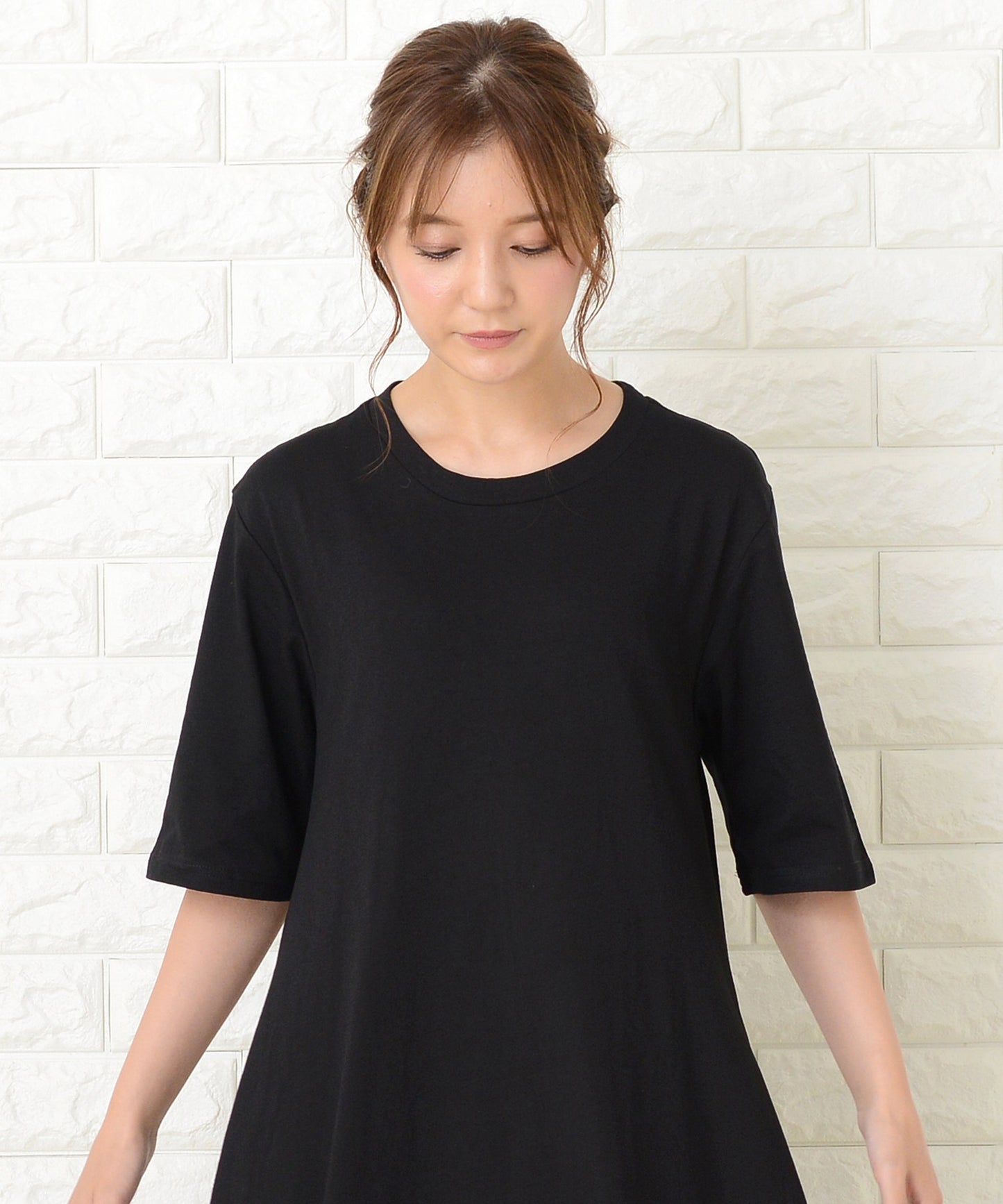 半袖ゆったりTシャツロングワンピース