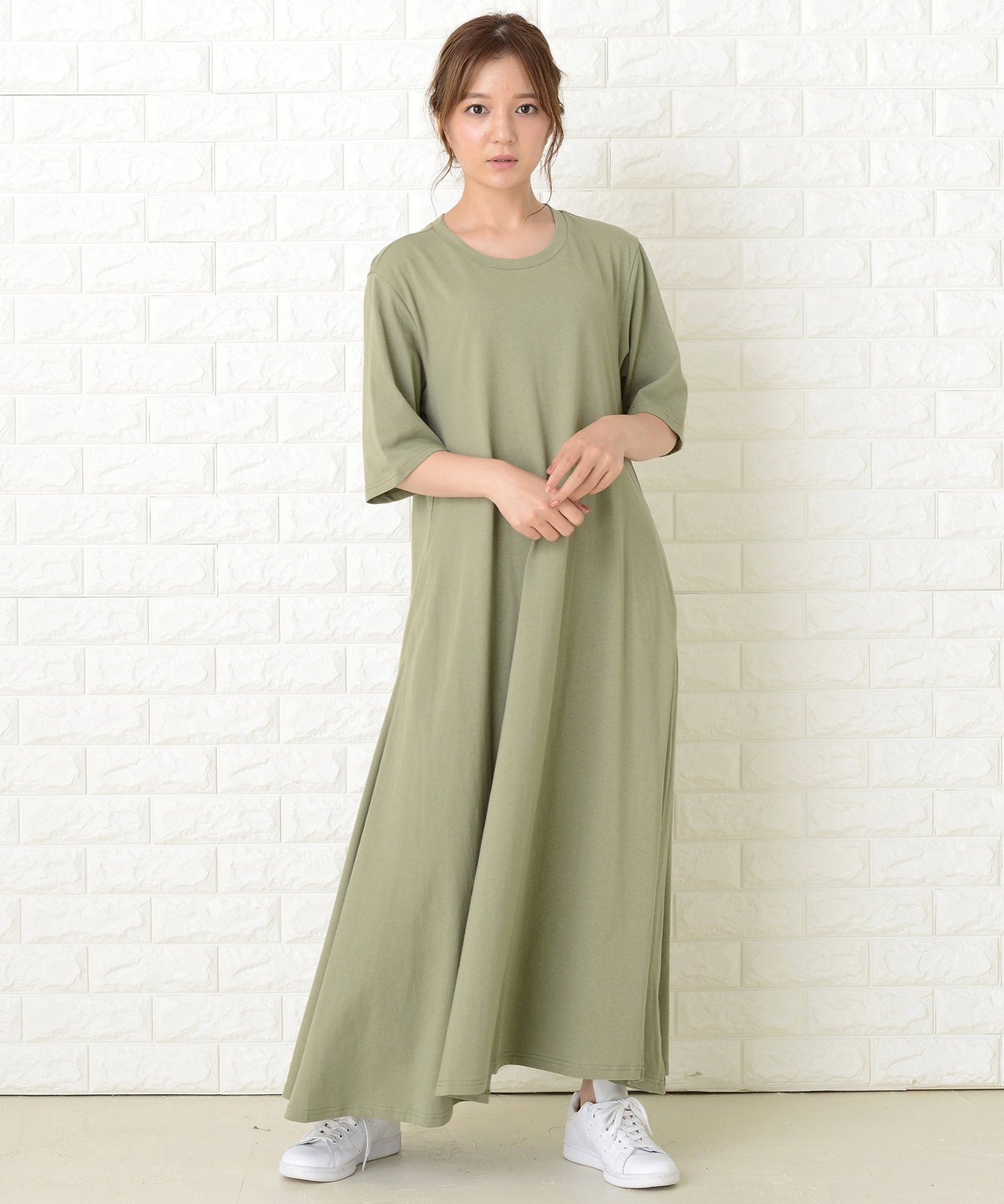 半袖ゆったりTシャツロングワンピース