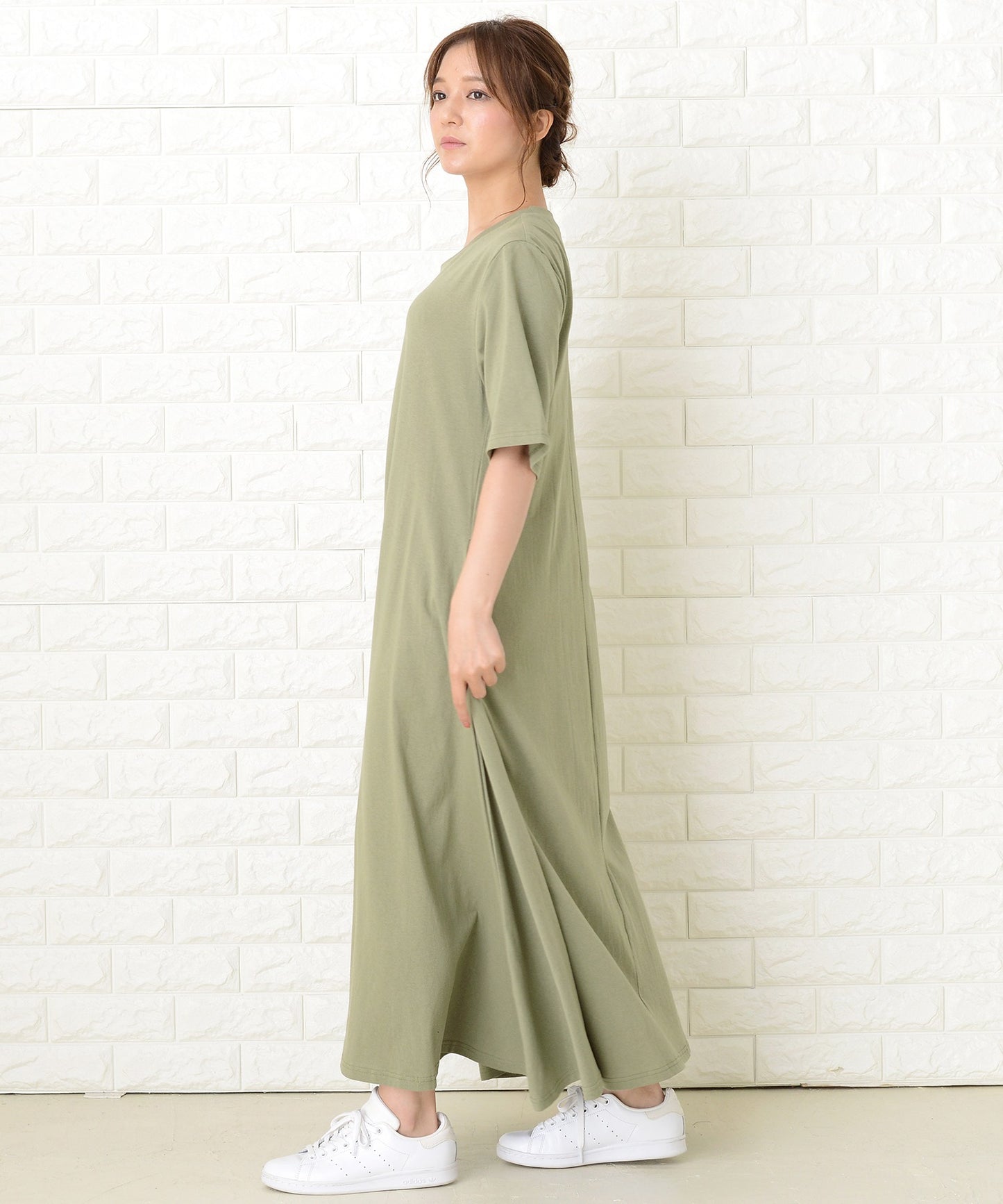 半袖ゆったりTシャツロングワンピース
