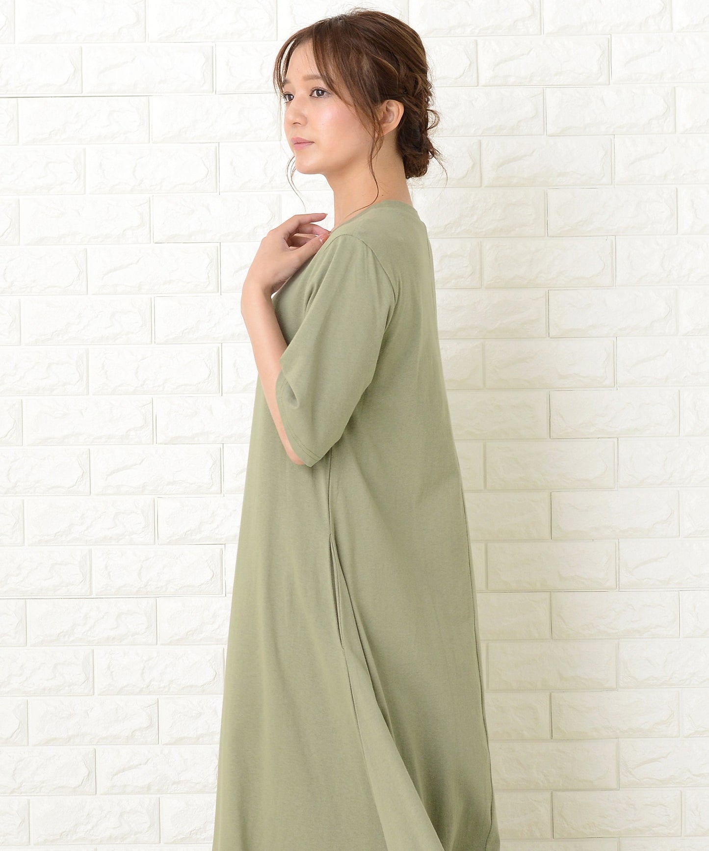 半袖ゆったりTシャツロングワンピース
