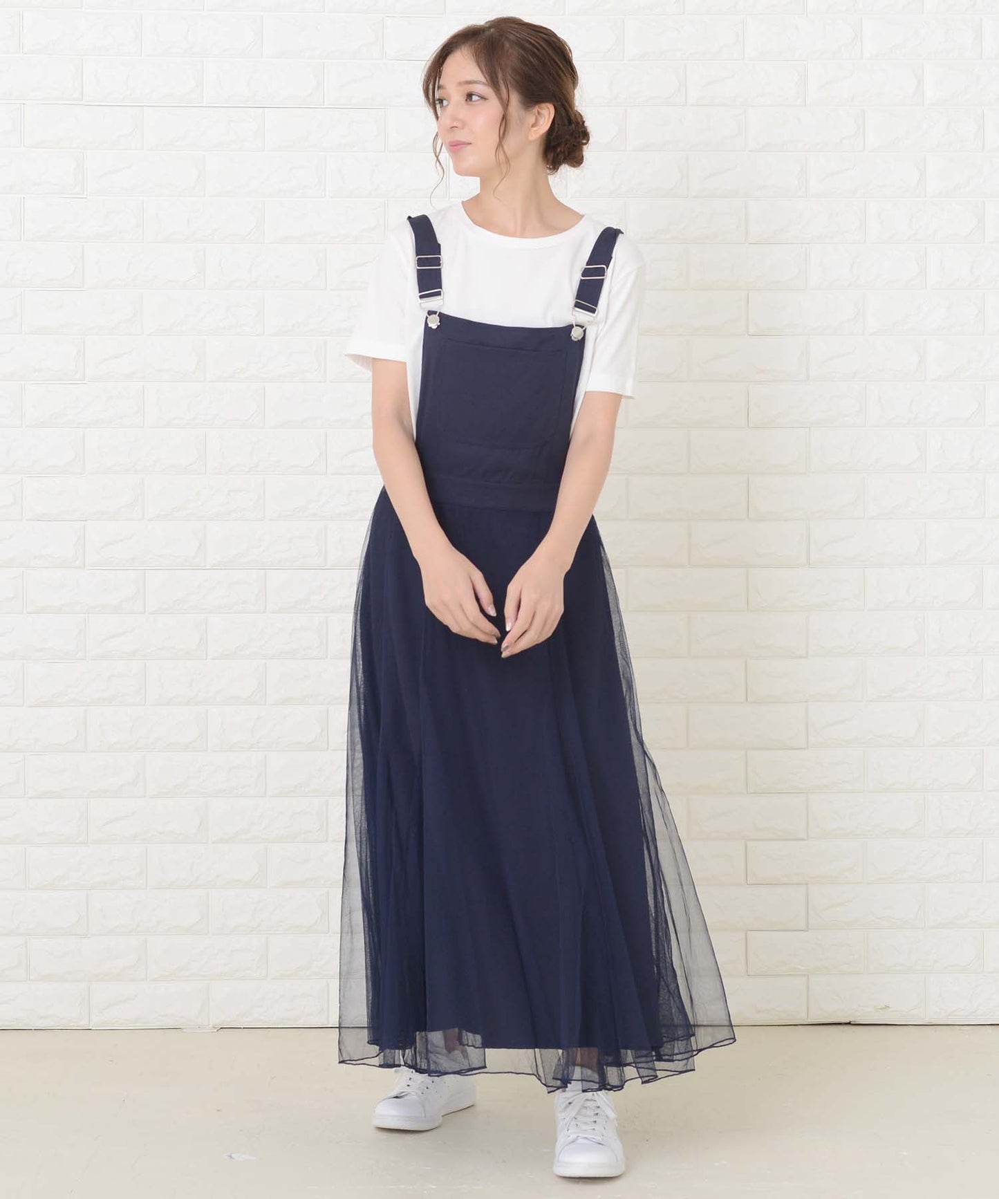 ふんわりチュール サロペットワンピース・オールインワン