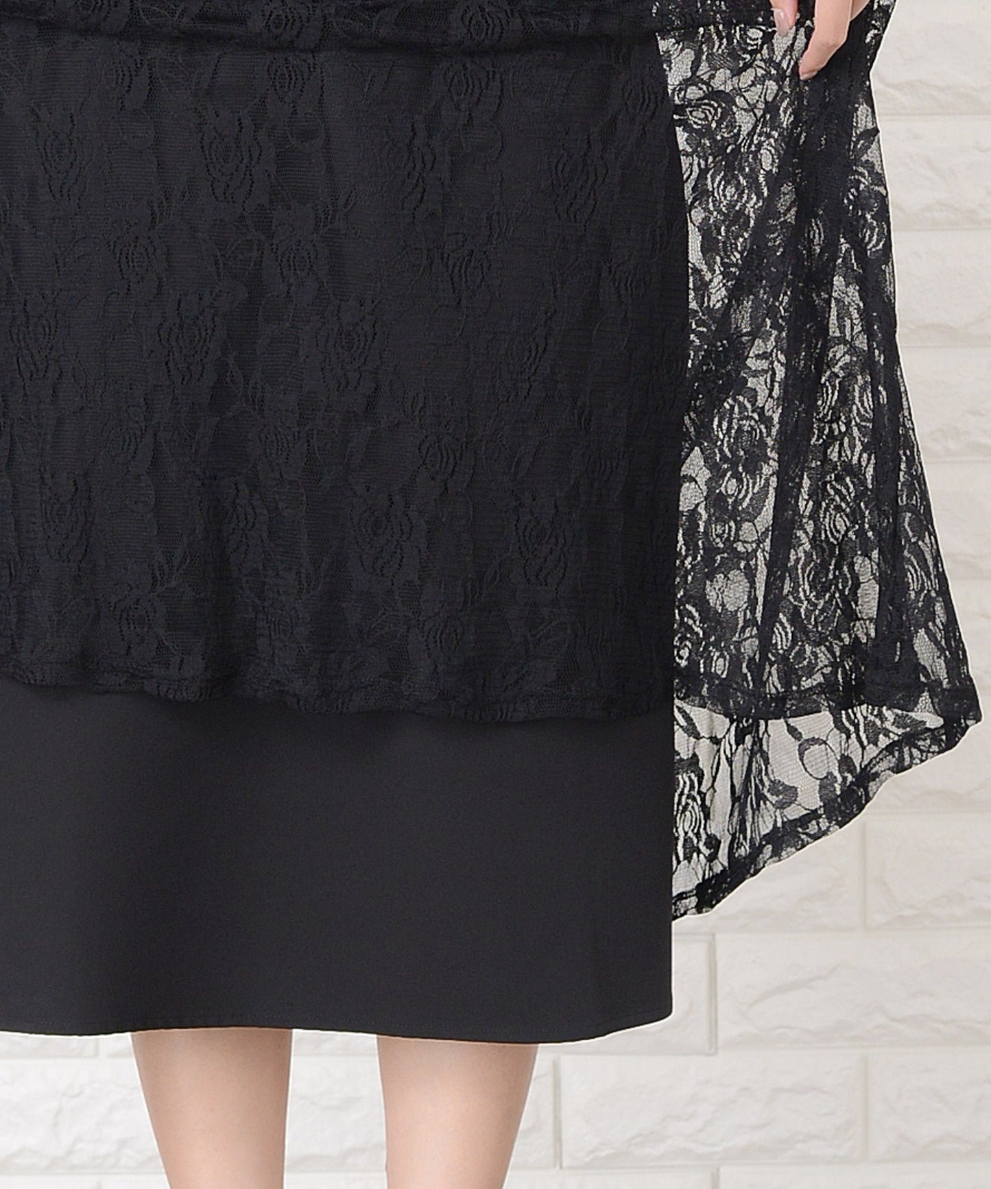 花柄繊細レース&キャミソール2点セットドレス・ワンピース