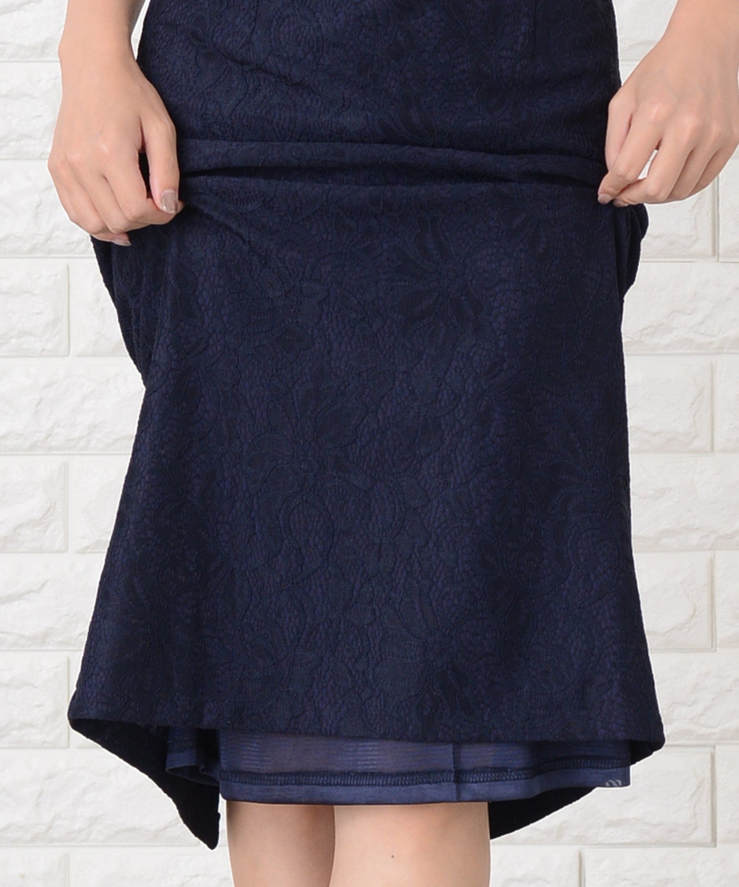 選べる着丈3タイプ 総レースシンプルタイトワンピース・ドレス