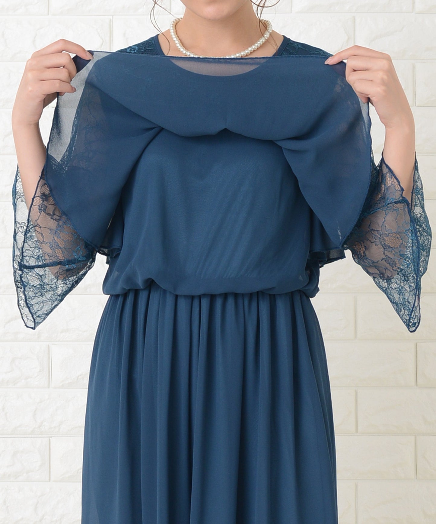 ロング丈 シフォン パンツドレス・オールインワン