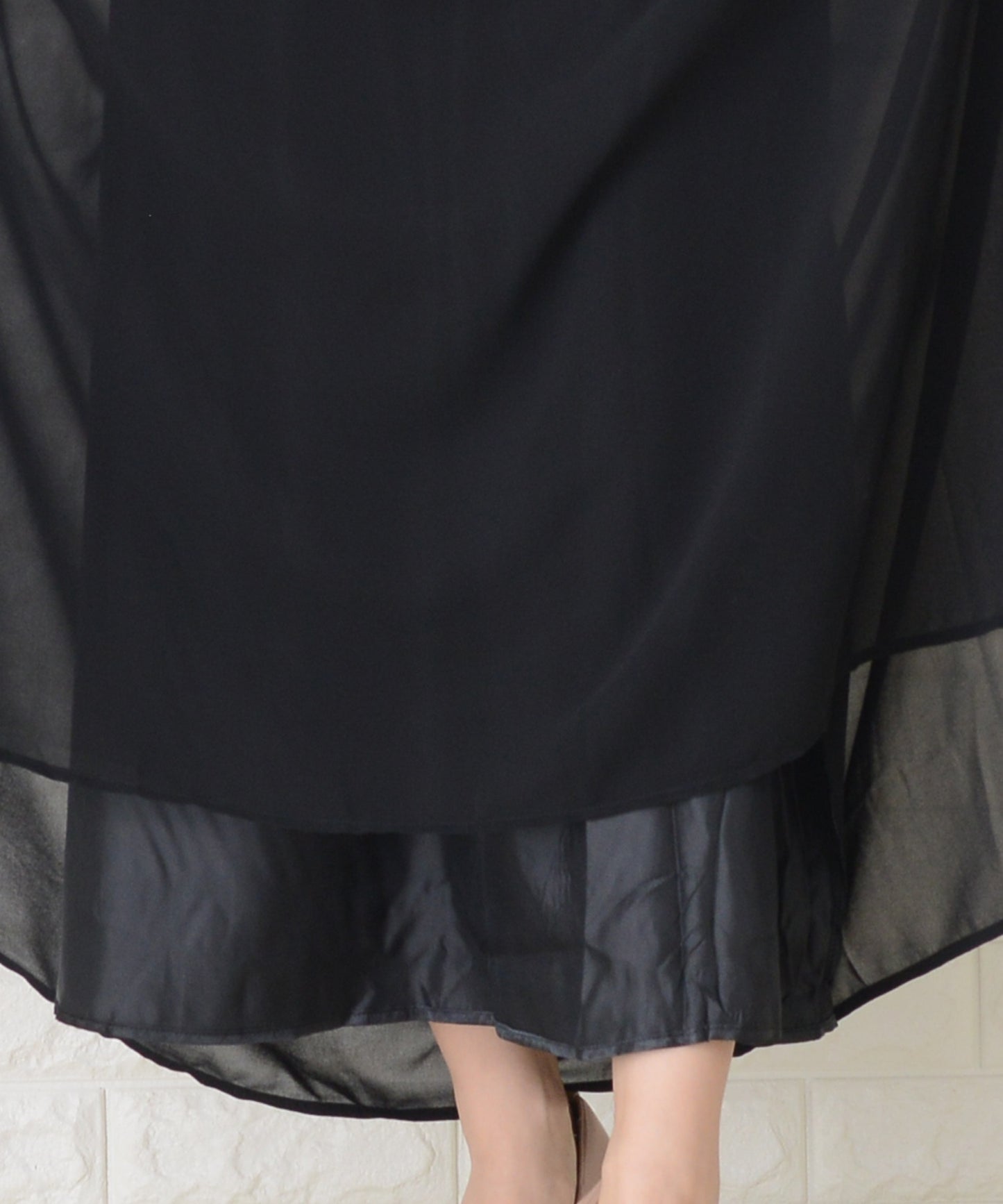 ウエストリボンロングパーティドレス・ワンピース