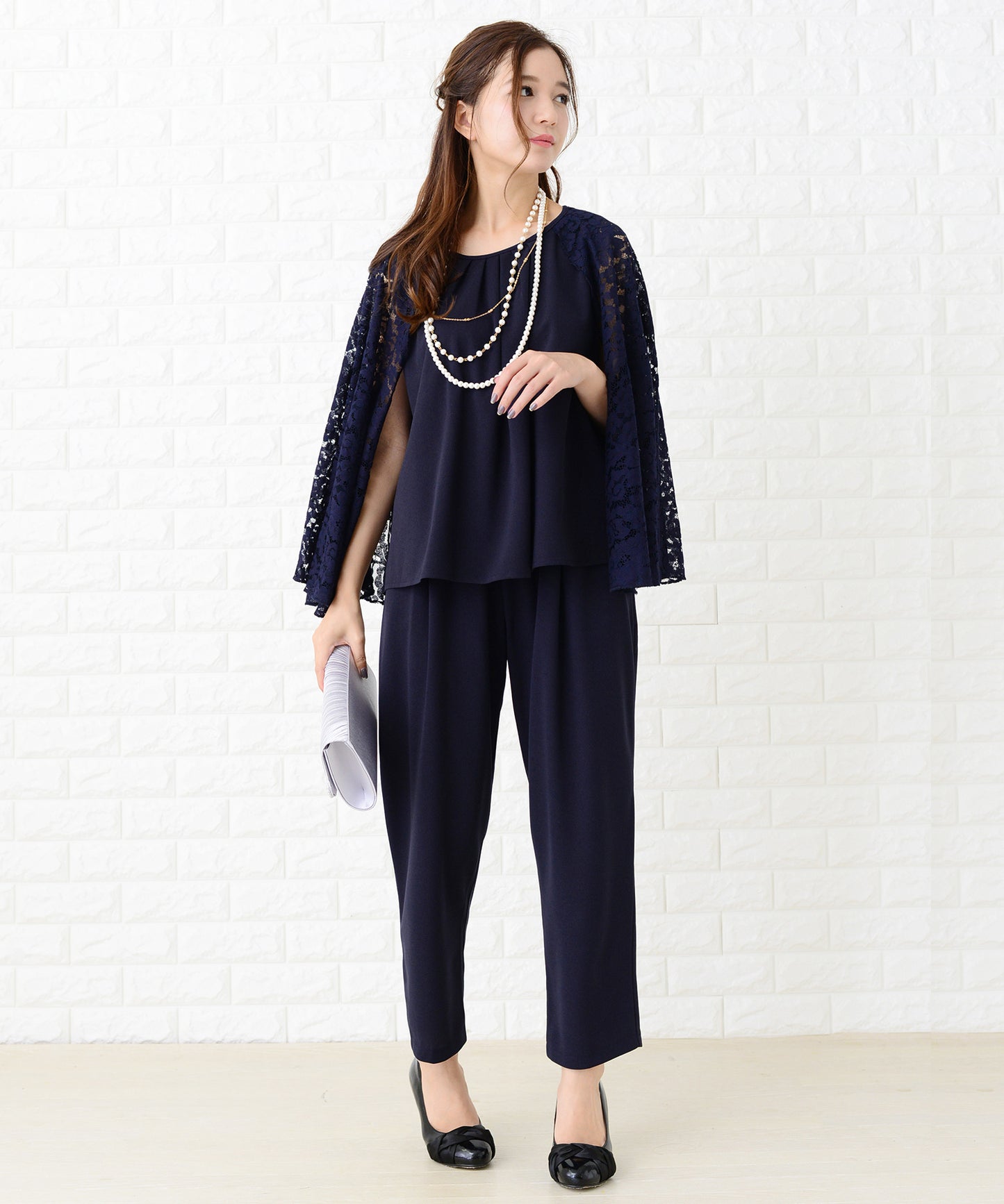 5WAYフレアケープ付きセットアップ・パンツドレス