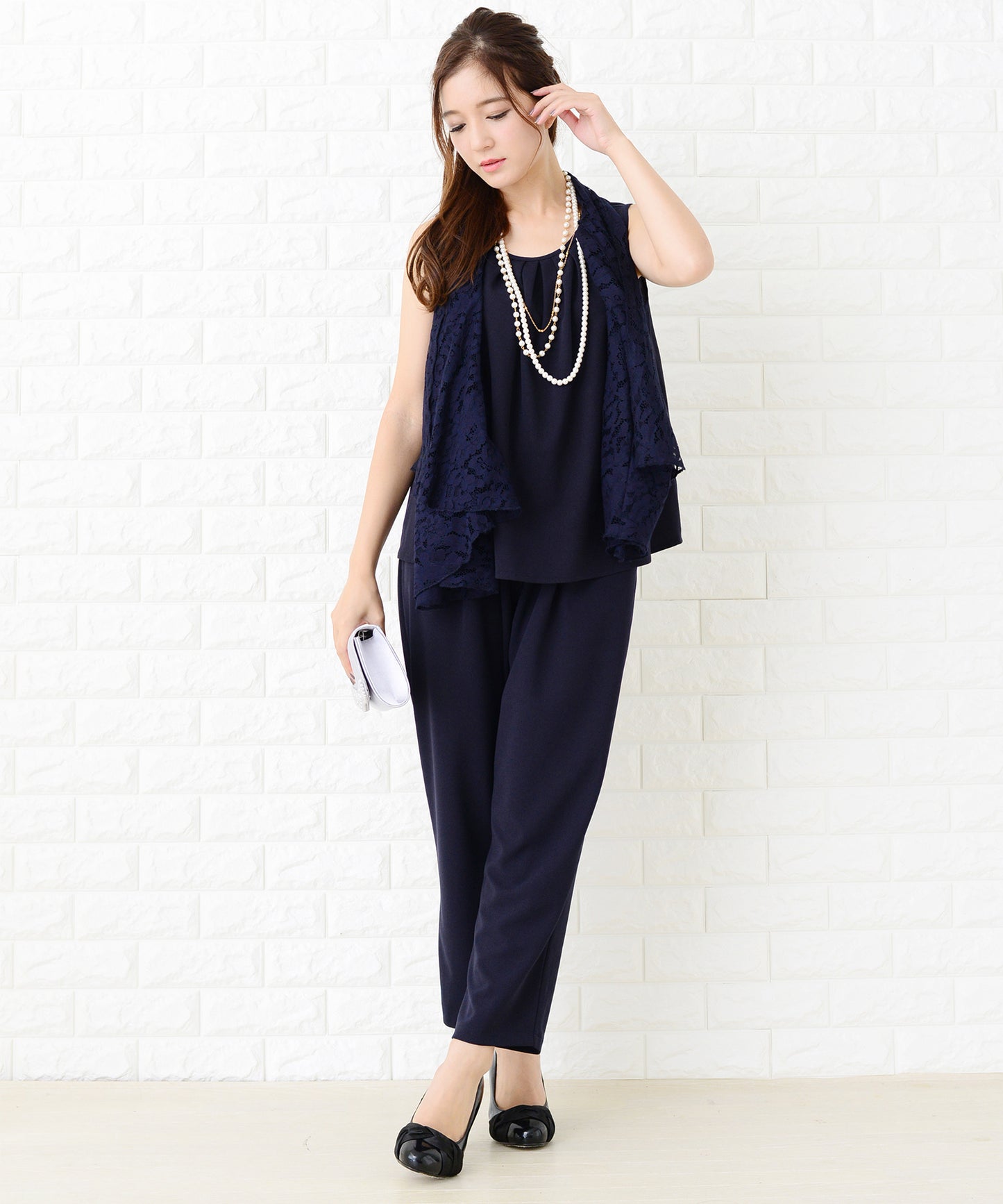 5WAYフレアケープ付きセットアップ・パンツドレス