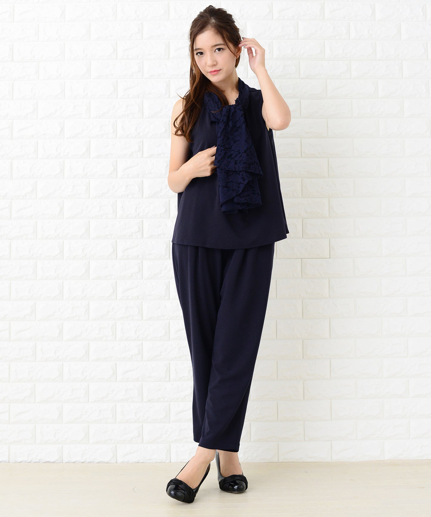 5WAYフレアケープ付きセットアップ・パンツドレス