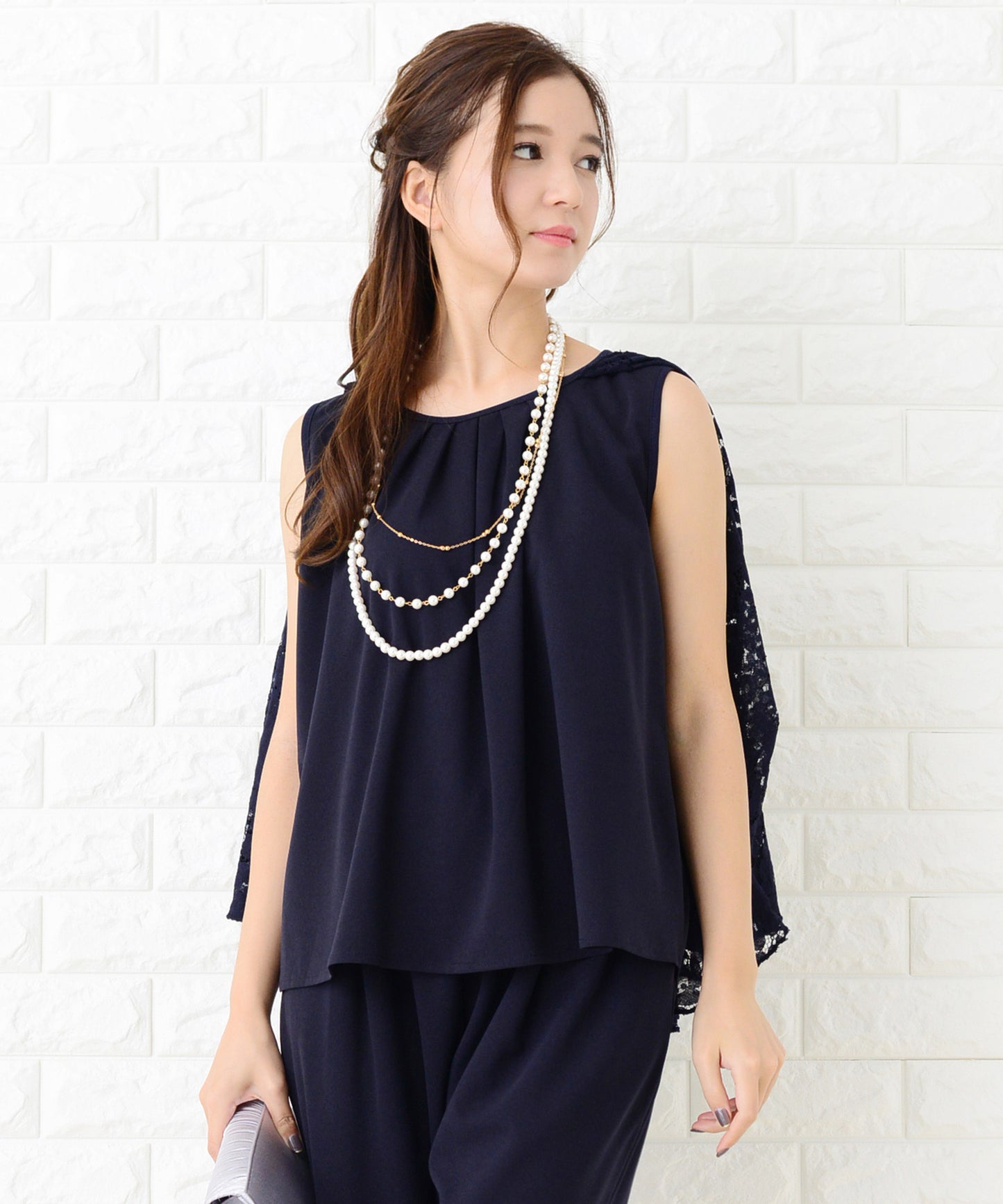 5WAYフレアケープ付きセットアップ・パンツドレス