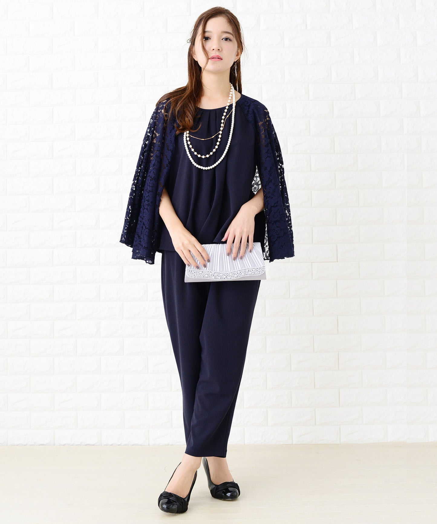 5WAYフレアケープ付きセットアップ・パンツドレス