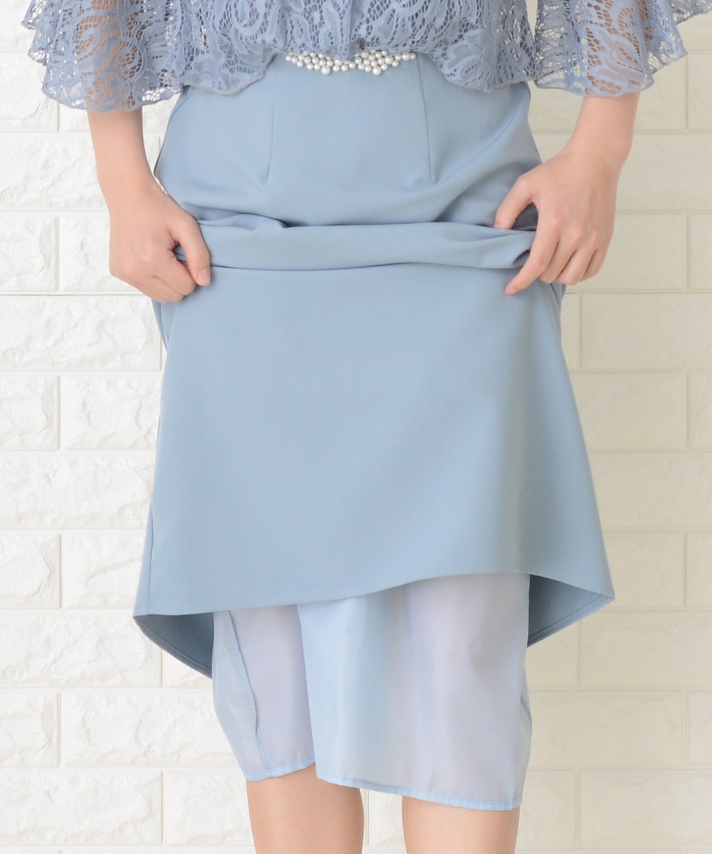 花柄レースロングパーティドレス・ワンピース