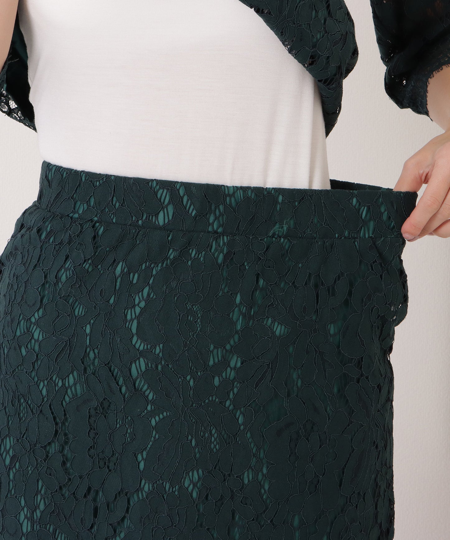 総レースセットアップ トップス&スカート 2点セット