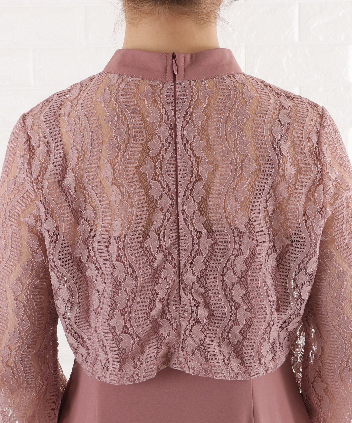 レースレイヤードワンピースドレス