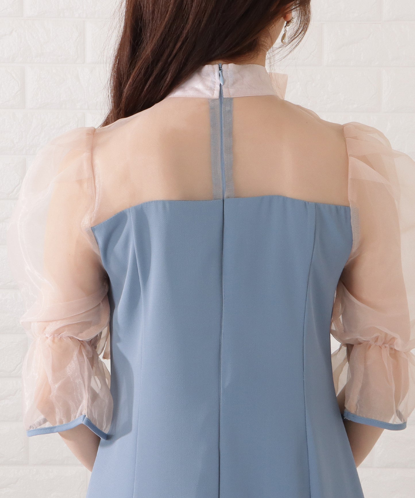 ビッグリボンシフォンドッキングワンピース