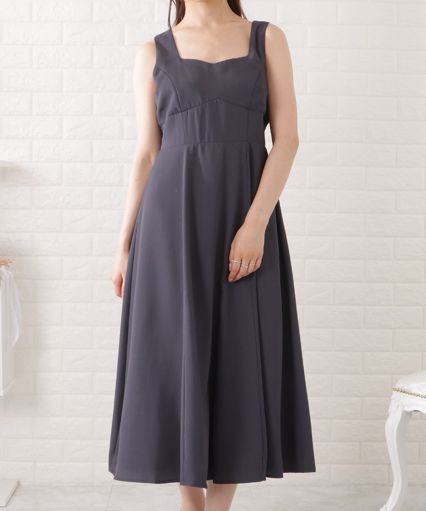 シフォンボレロ付きビスチェフレアワンピース