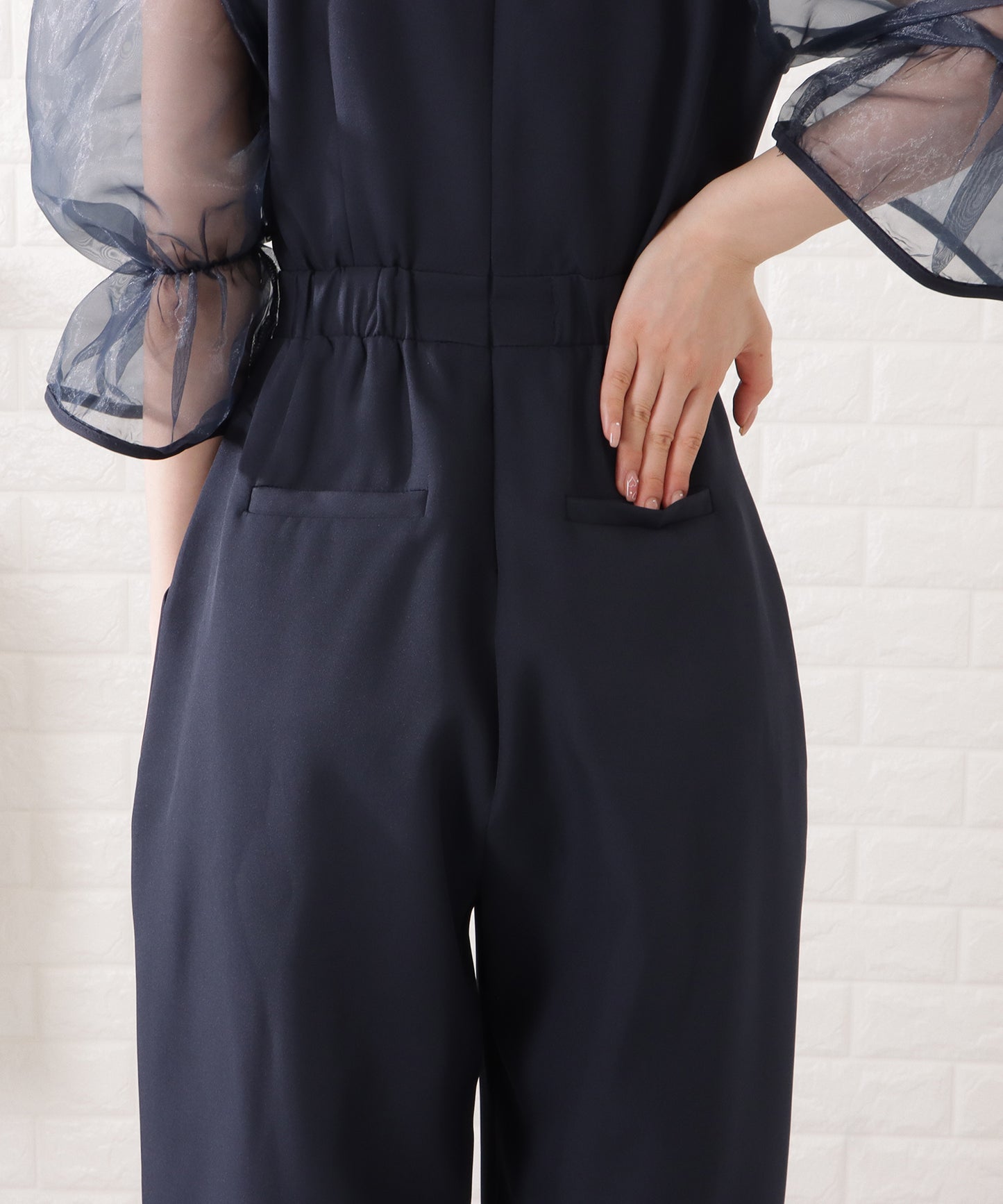 シフォンブラウスドッキングオールインワン