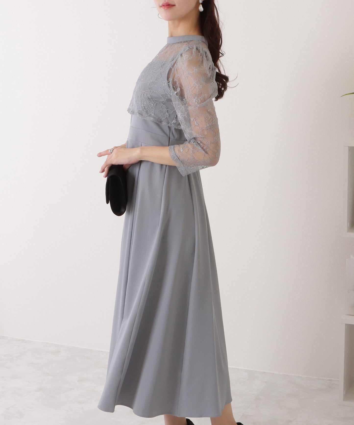 レースボレロ付き 2WAY ハイウエスト ビスチェ ワンピース