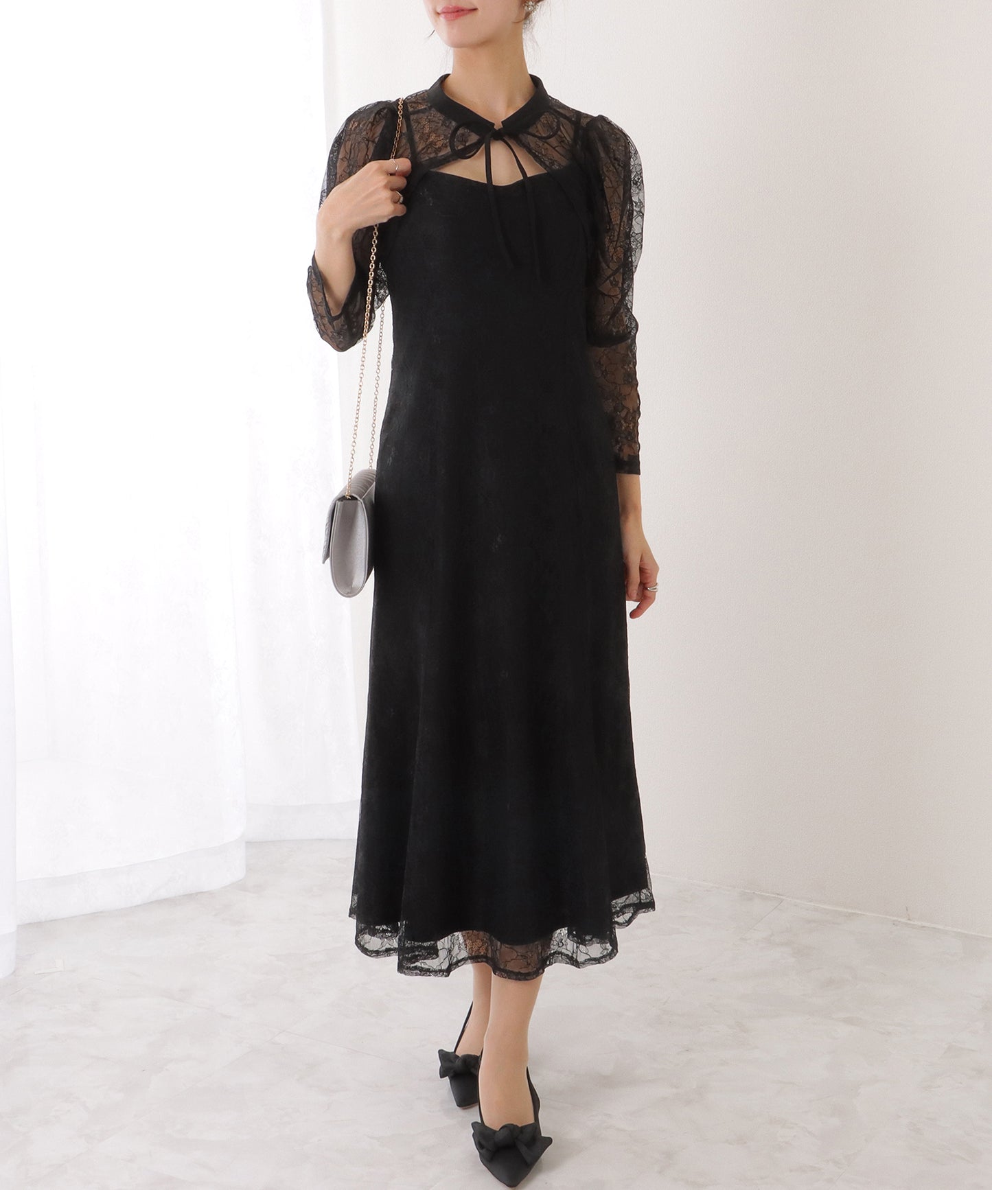 3WAY レース ボレロ付き キャミソール ワンピース