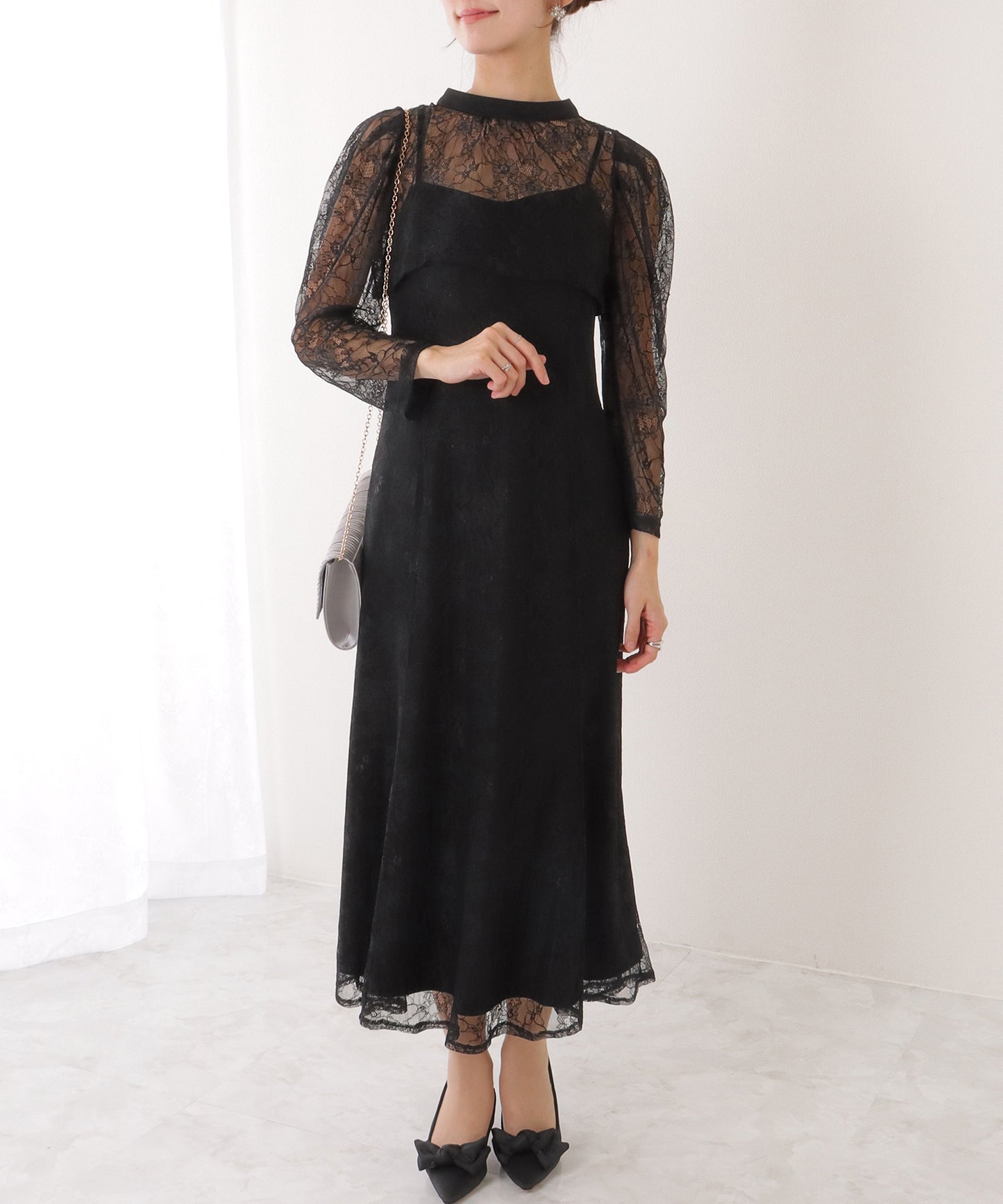 3WAY レース ボレロ付き キャミソール ワンピース