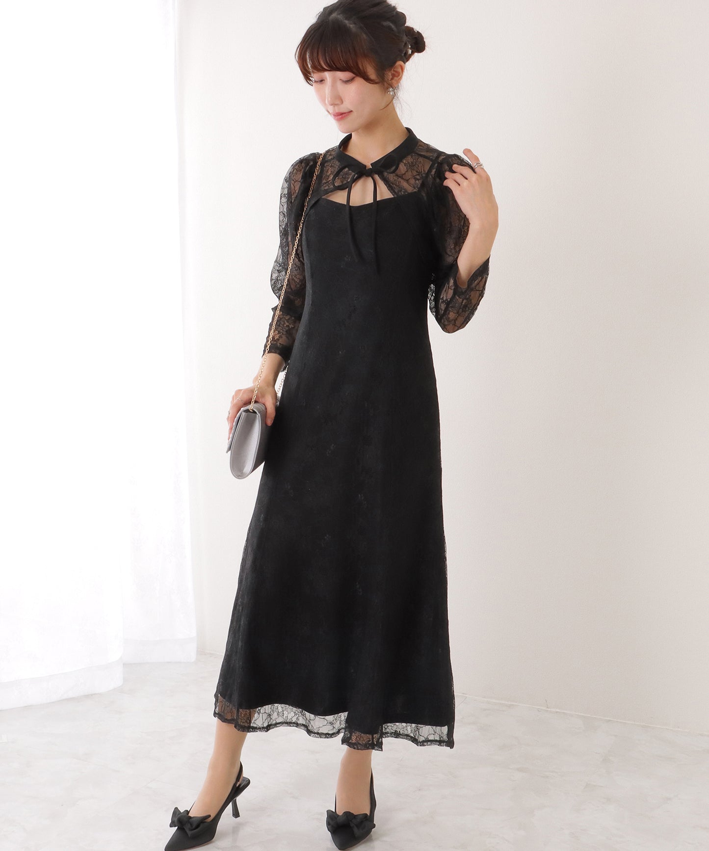 3WAY レース ボレロ付き キャミソール ワンピース