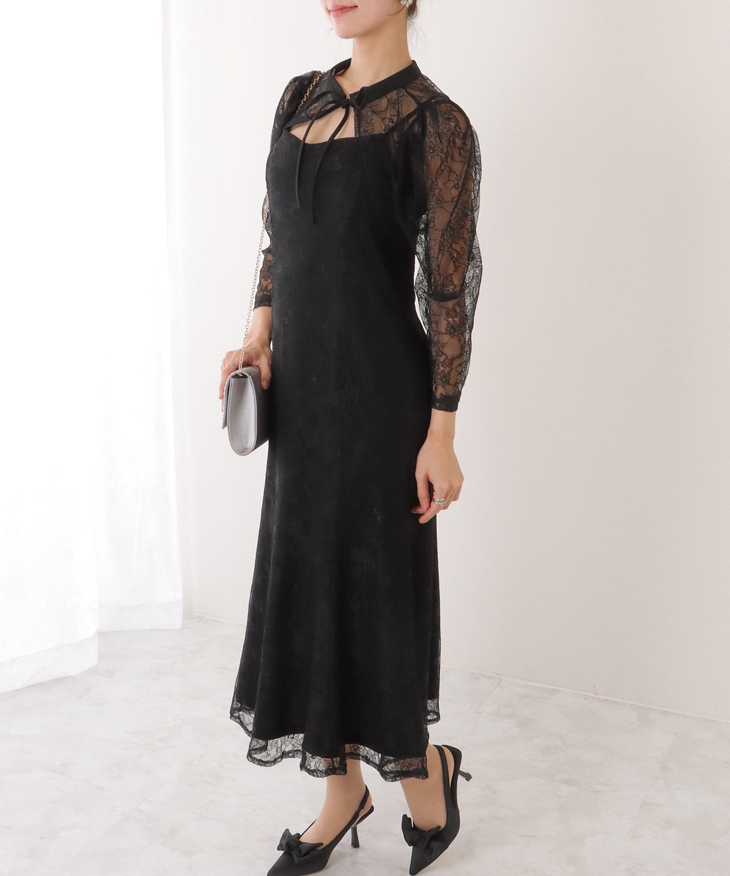 3WAY レース ボレロ付き キャミソール ワンピース