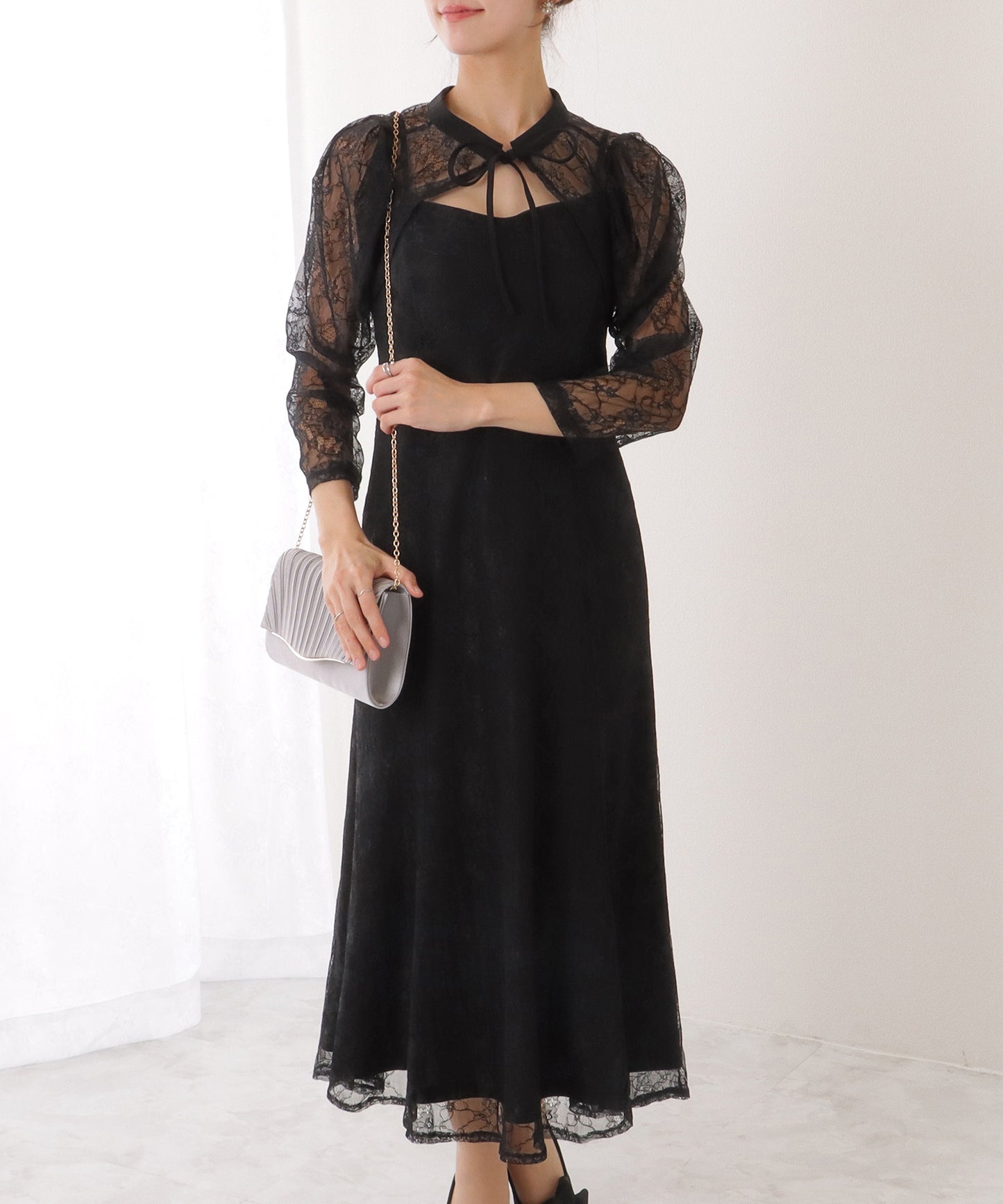 3WAY レース ボレロ付き キャミソール ワンピース