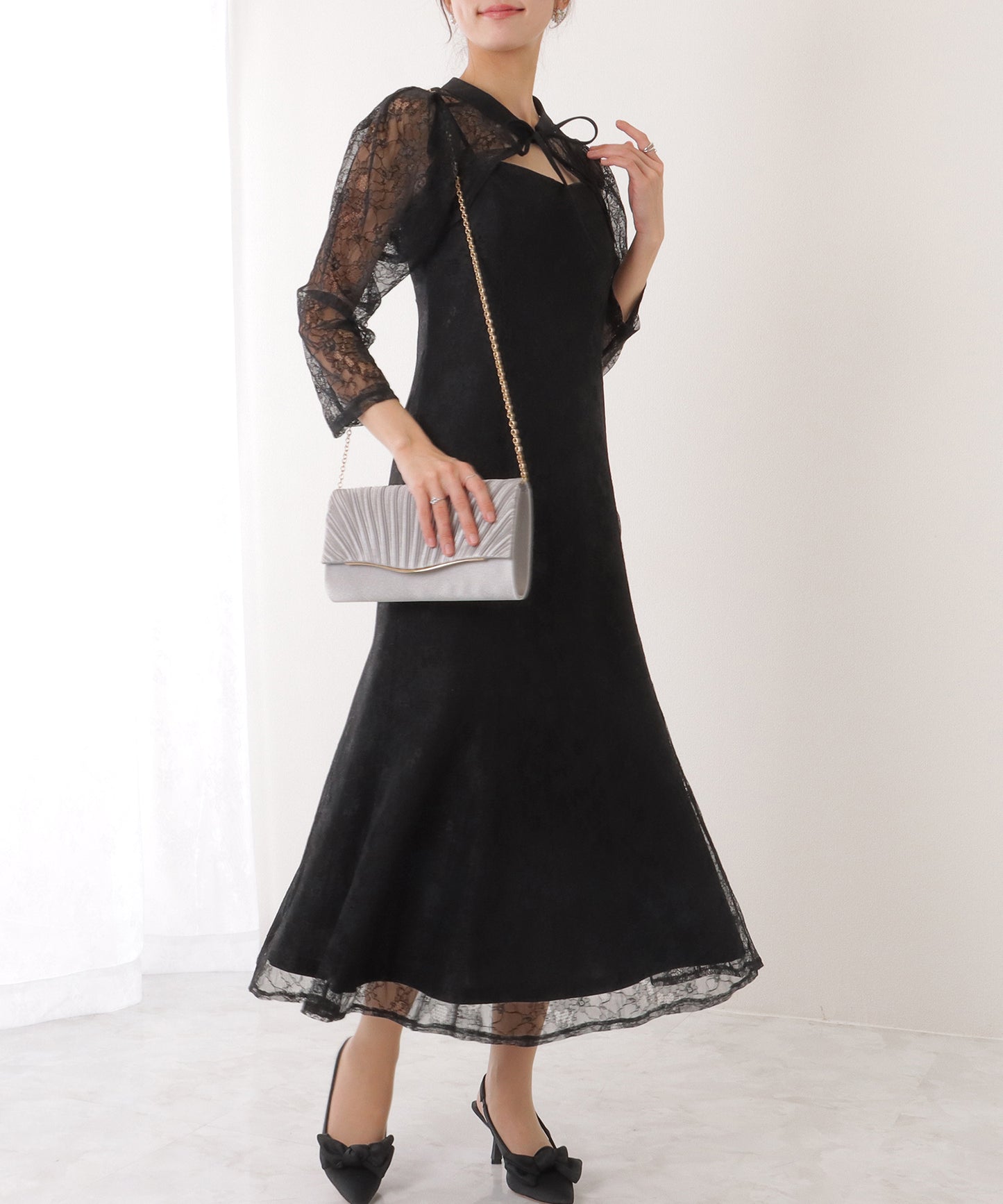 3WAY レース ボレロ付き キャミソール ワンピース