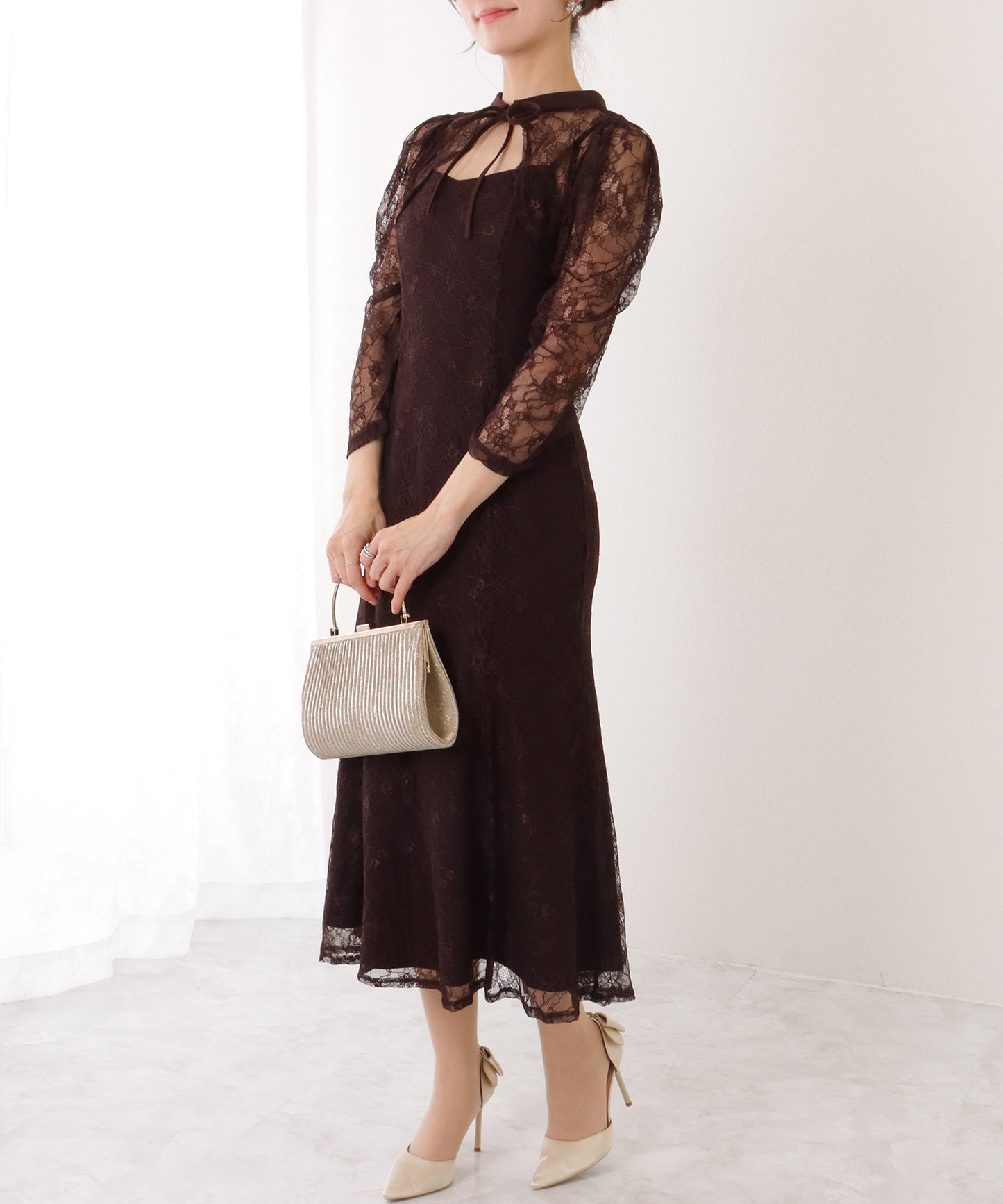 3WAY レース ボレロ付き キャミソール ワンピース