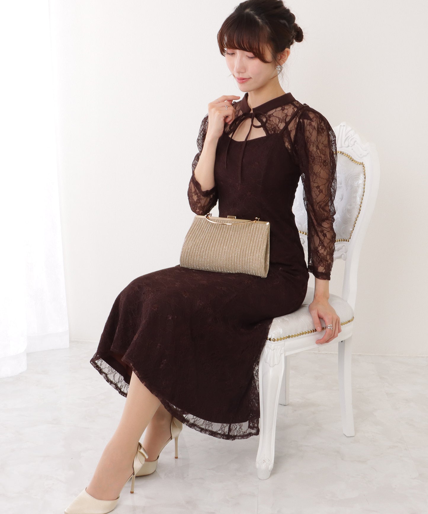 3WAY レース ボレロ付き キャミソール ワンピース