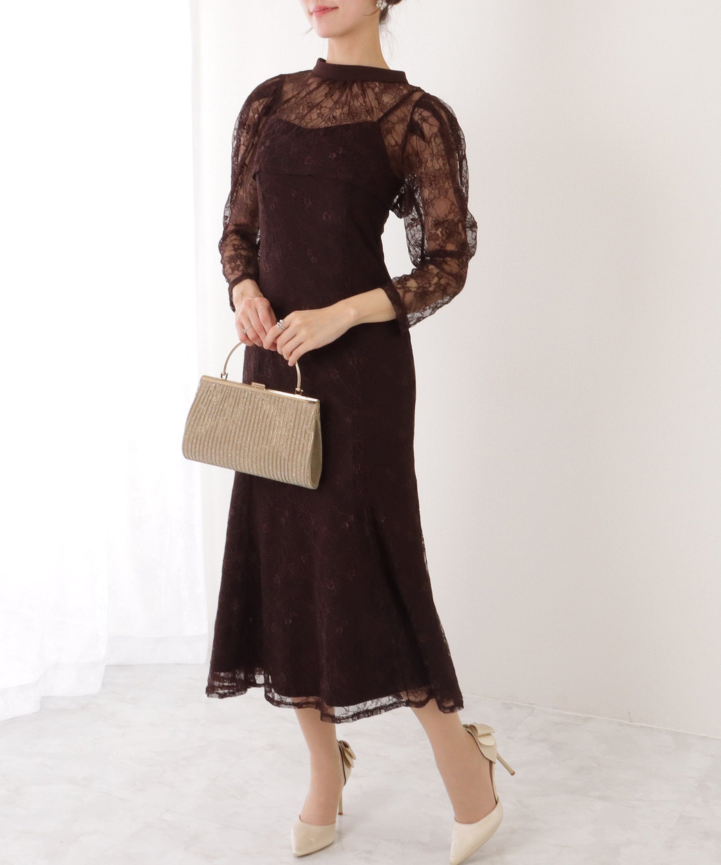 3WAY レース ボレロ付き キャミソール ワンピース