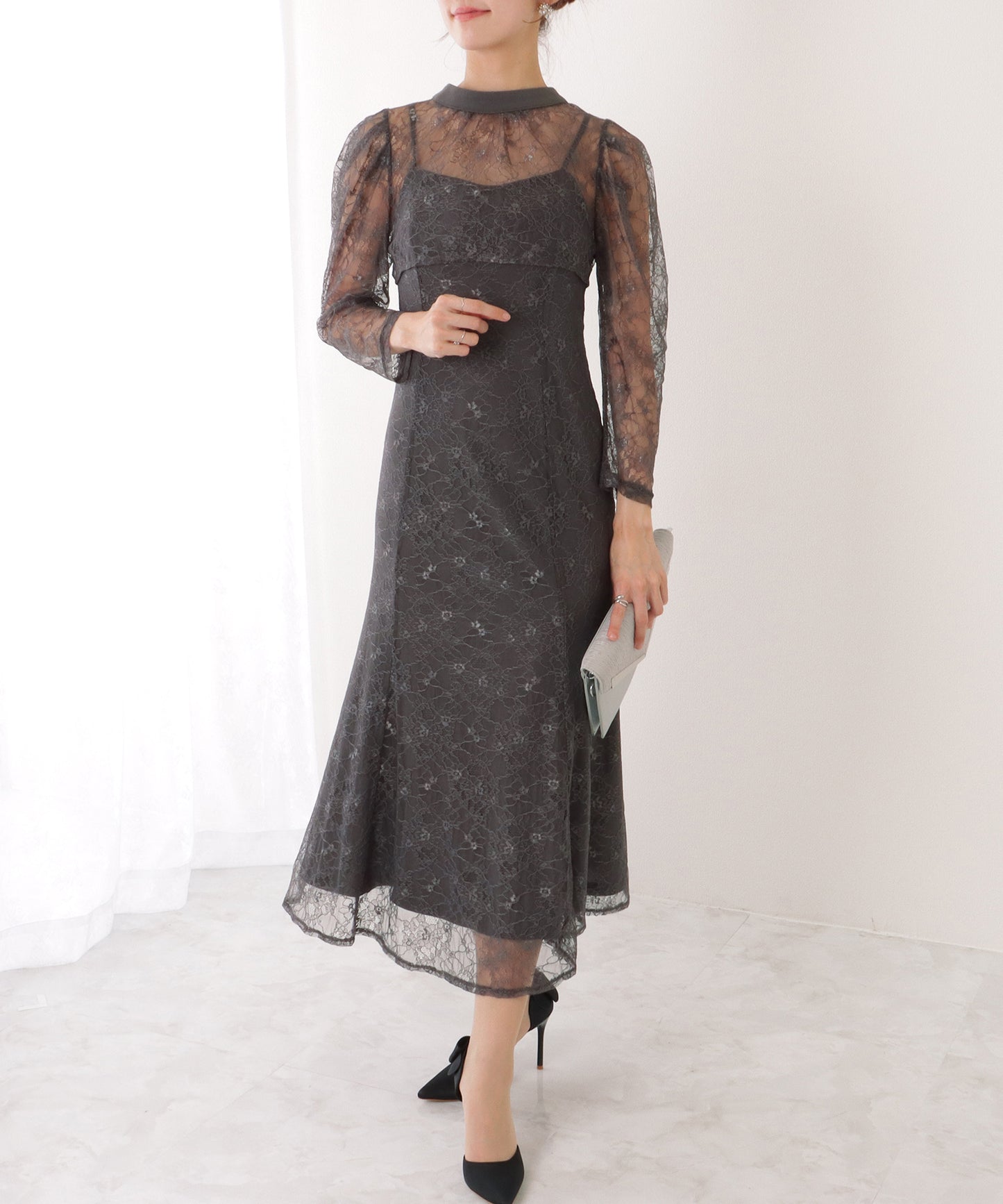 3WAY レース ボレロ付き キャミソール ワンピース