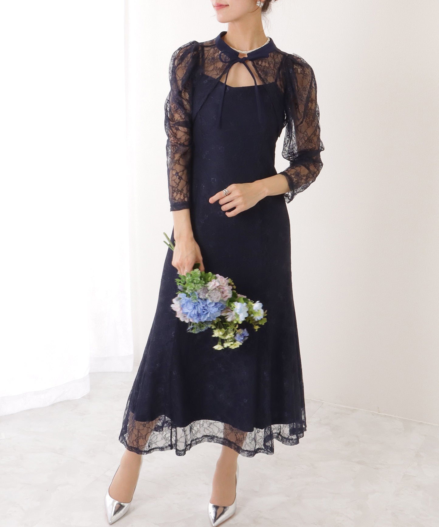 3WAY レース ボレロ付き キャミソール ワンピース