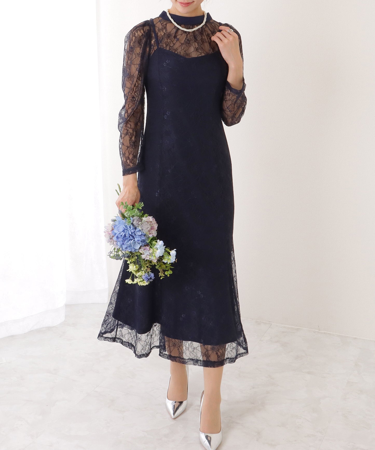 3WAY レース ボレロ付き キャミソール ワンピース