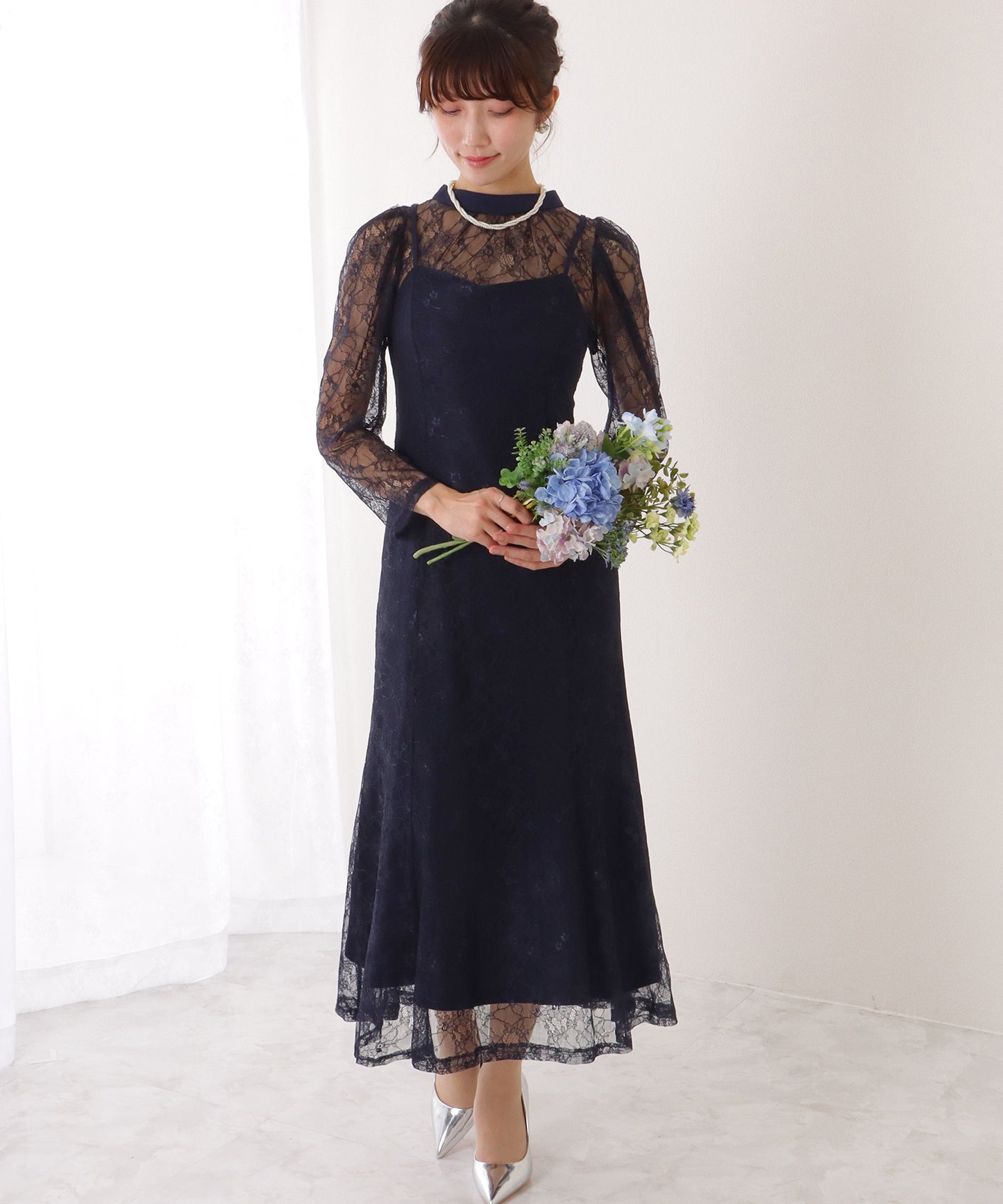 3WAY レース ボレロ付き キャミソール ワンピース